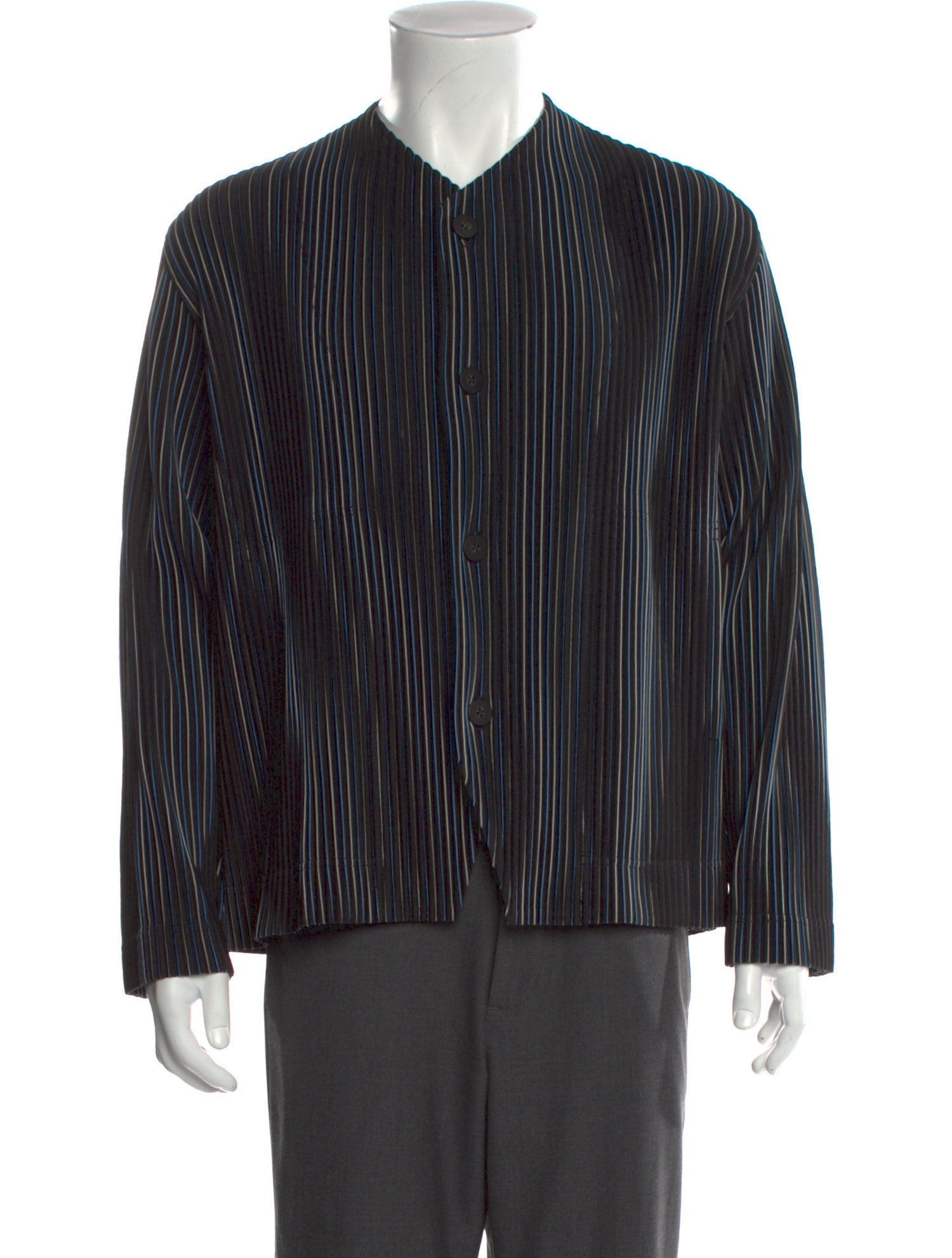 HOMME PLISSÉ ISSEY MIYAKE Striped Long Sleeve Shirt