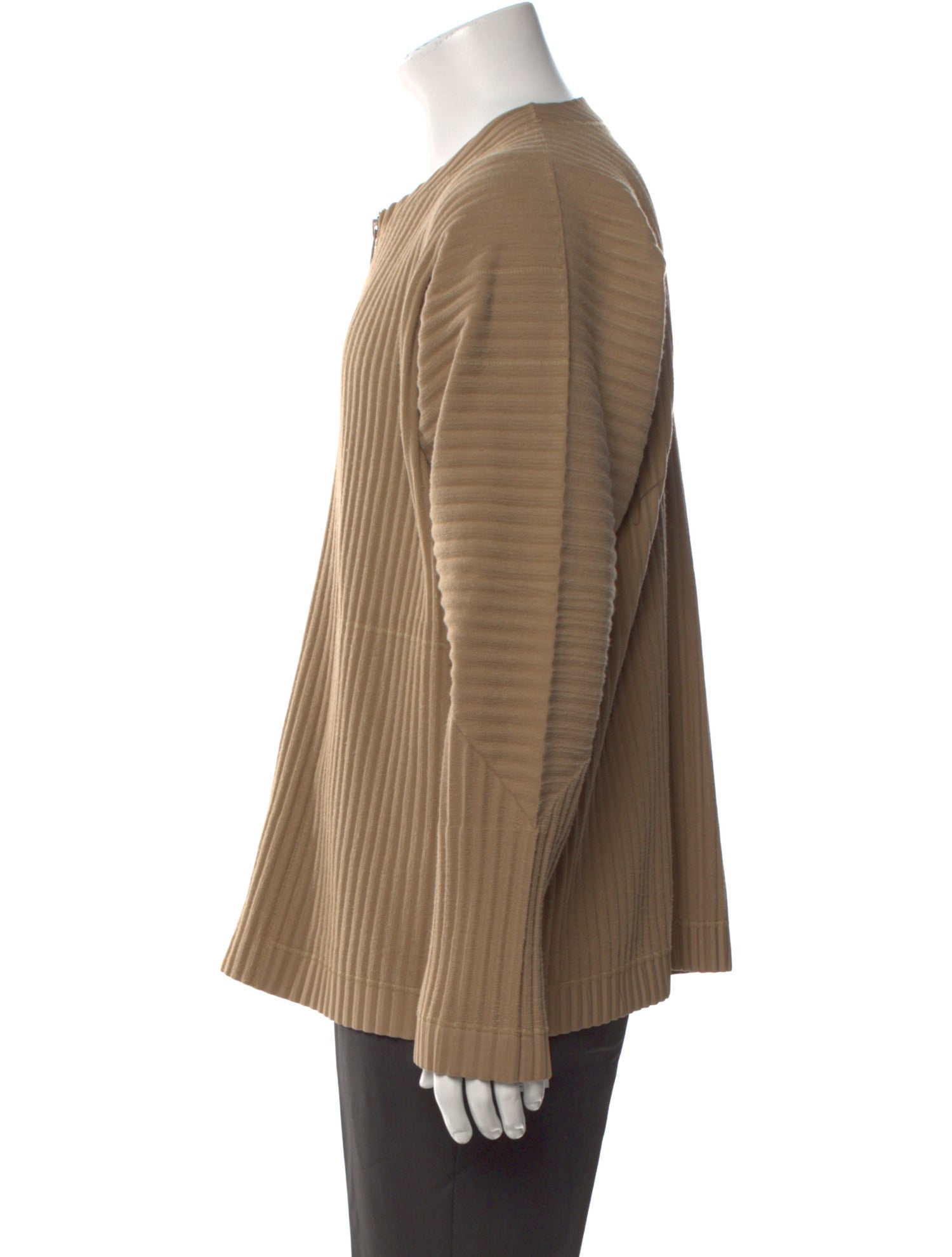 HOMME PLISSÉ ISSEY MIYAKE Crew Neck Long Sleeve Cardigan