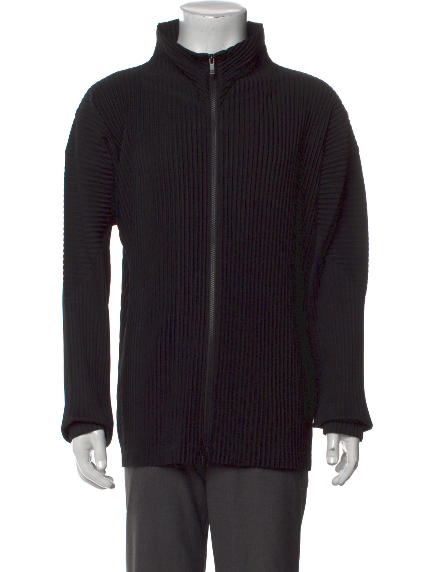 HOMME PLISSÉ ISSEY MIYAKE Mock Neck Long Sleeve Cardigan