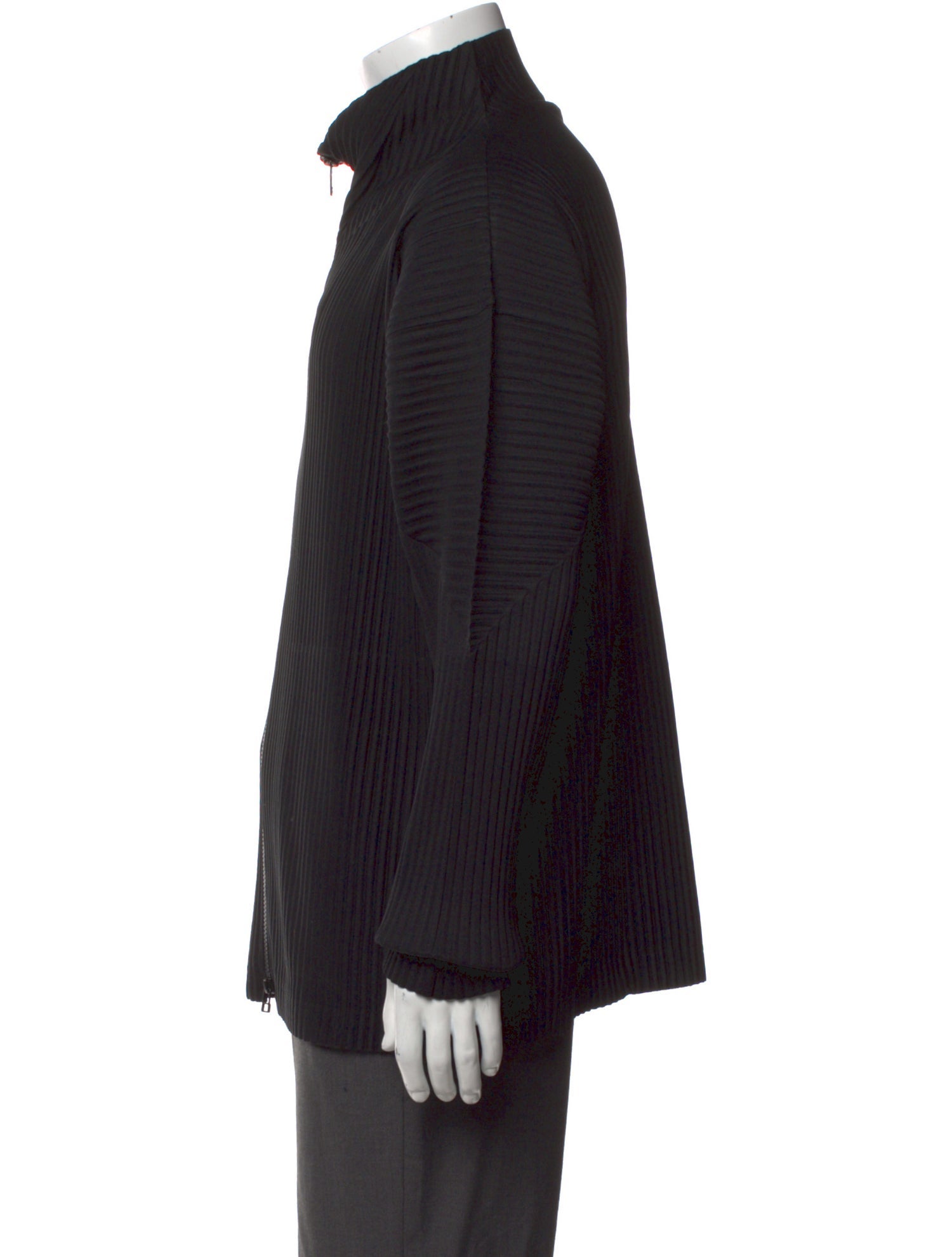 HOMME PLISSÉ ISSEY MIYAKE Mock Neck Long Sleeve Cardigan