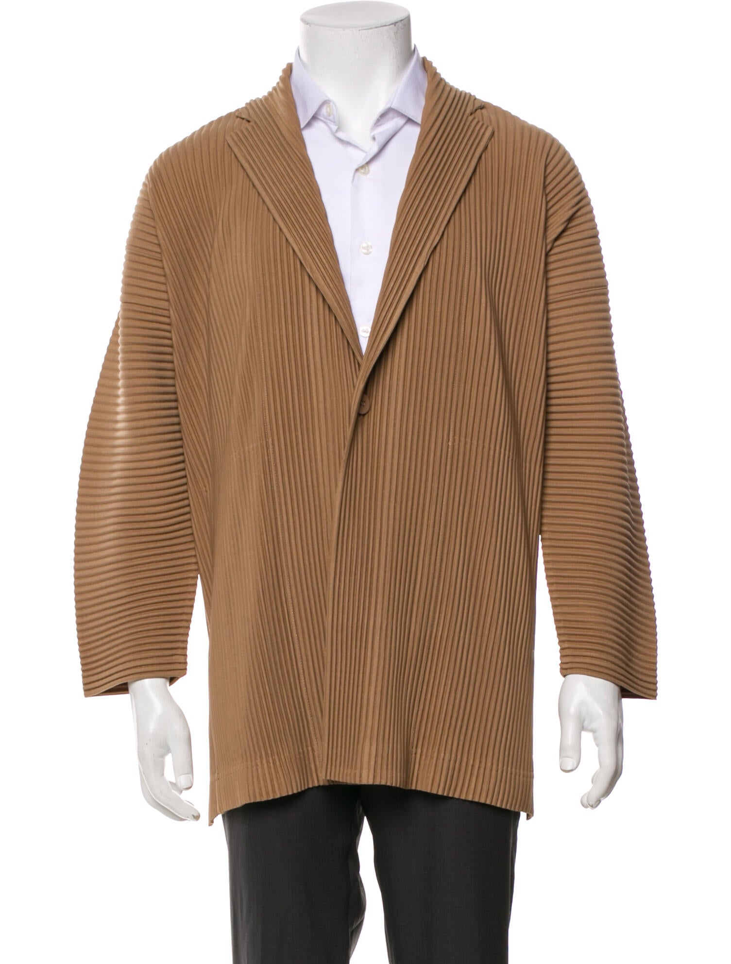 HOMME PLISSÉ ISSEY MIYAKE Striped Peacoat