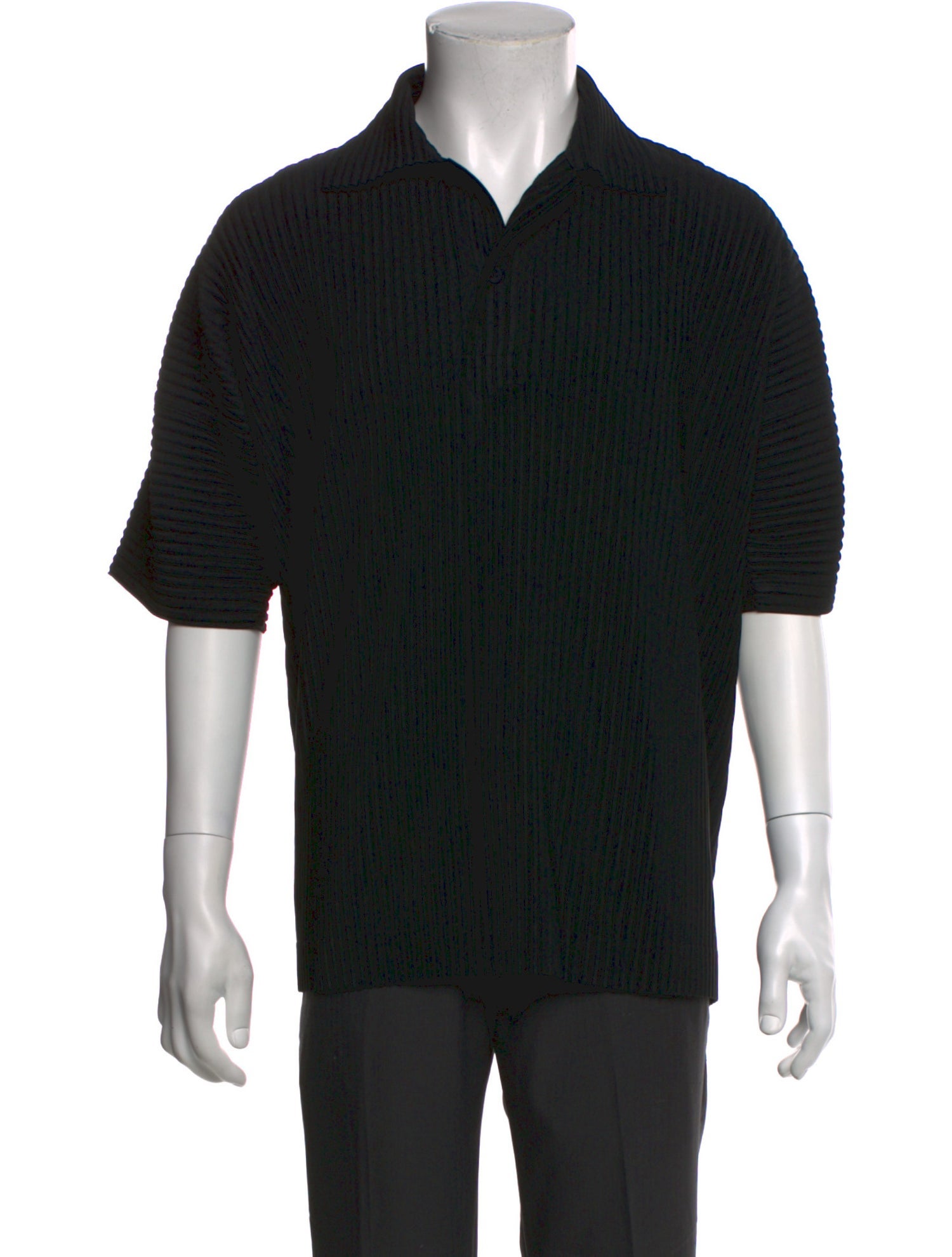 HOMME PLISSÉ ISSEY MIYAKE V-Neck Short Sleeve Polo Shirt