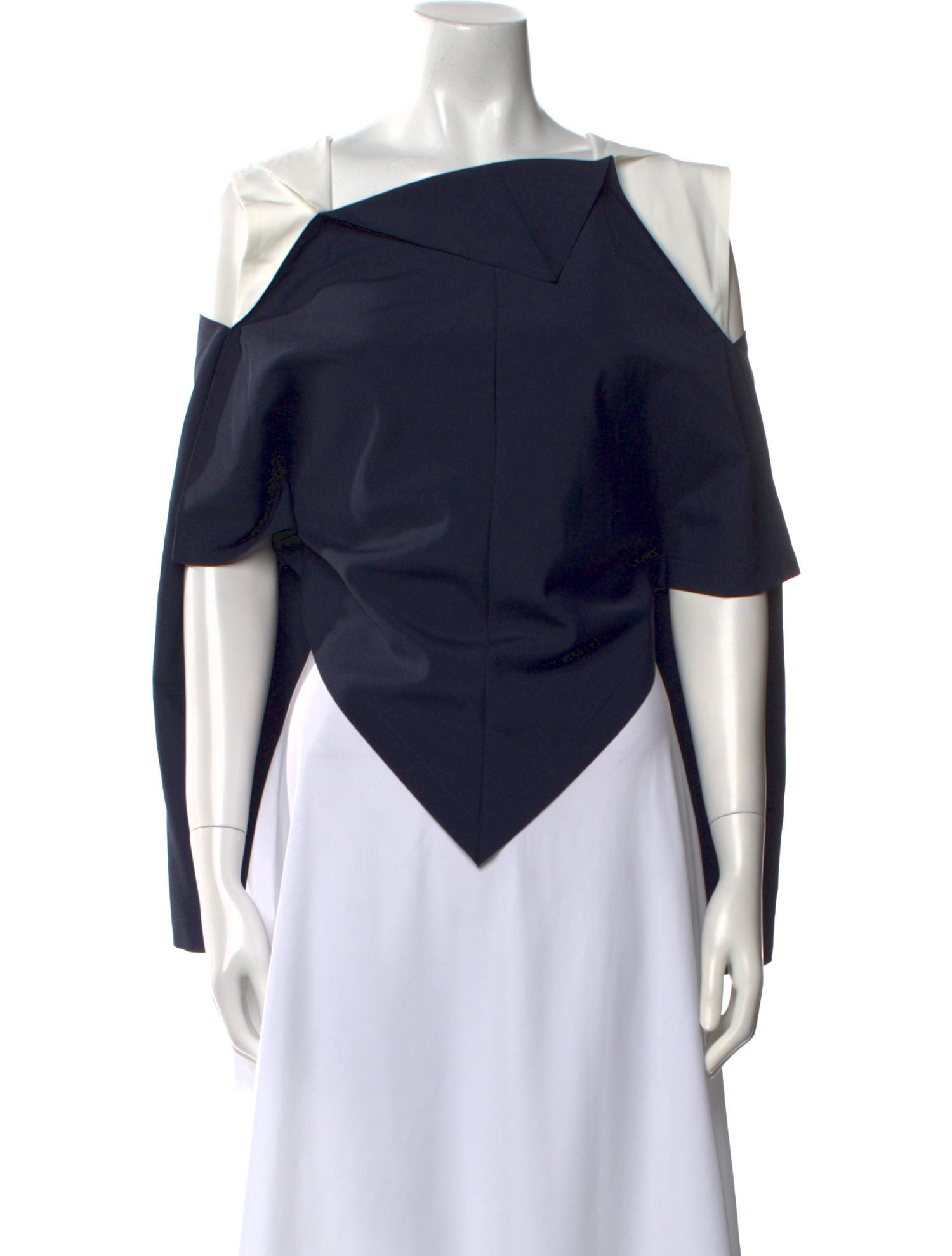 132 5. Issey Miyake Colorblock Pattern Square Neckline Top
