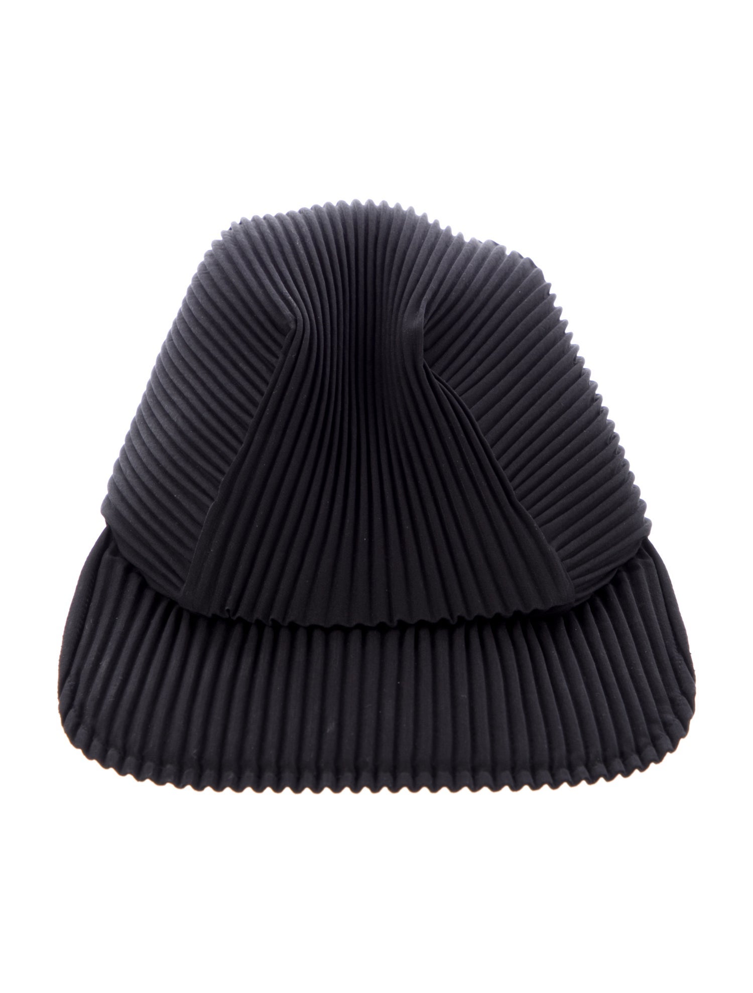 HOMME PLISSÉ ISSEY MIYAKE Black Polyester Pleated Accent Baseball Cap