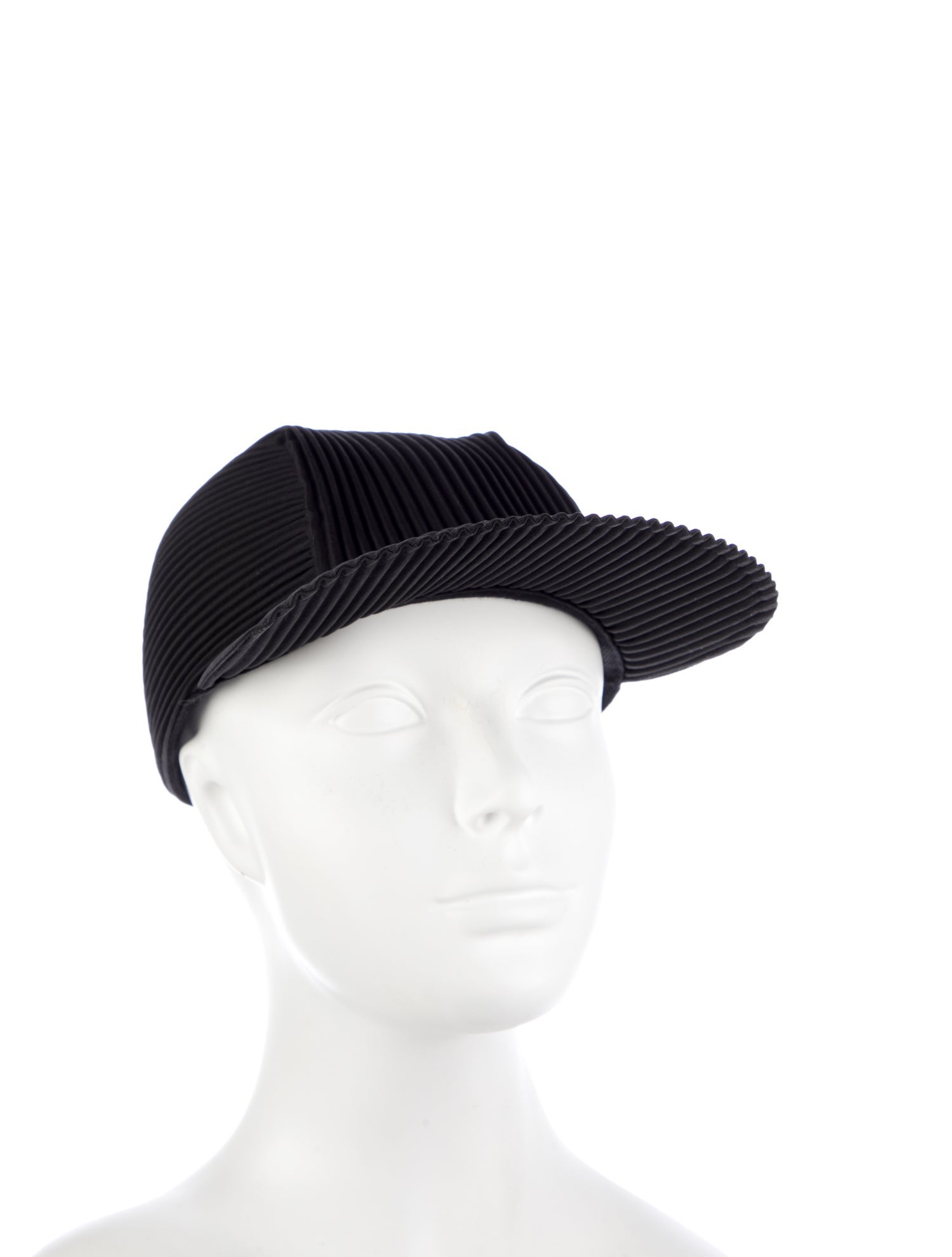 HOMME PLISSÉ ISSEY MIYAKE Black Polyester Pleated Accent Baseball Cap