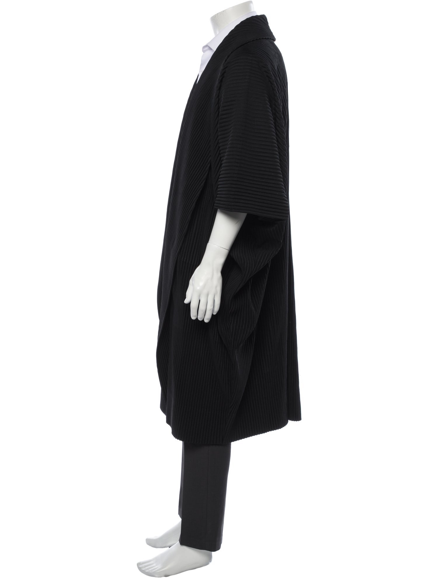 HOMME PLISSÉ ISSEY MIYAKE Open Front Three-Quarter Sleeve Cardigan