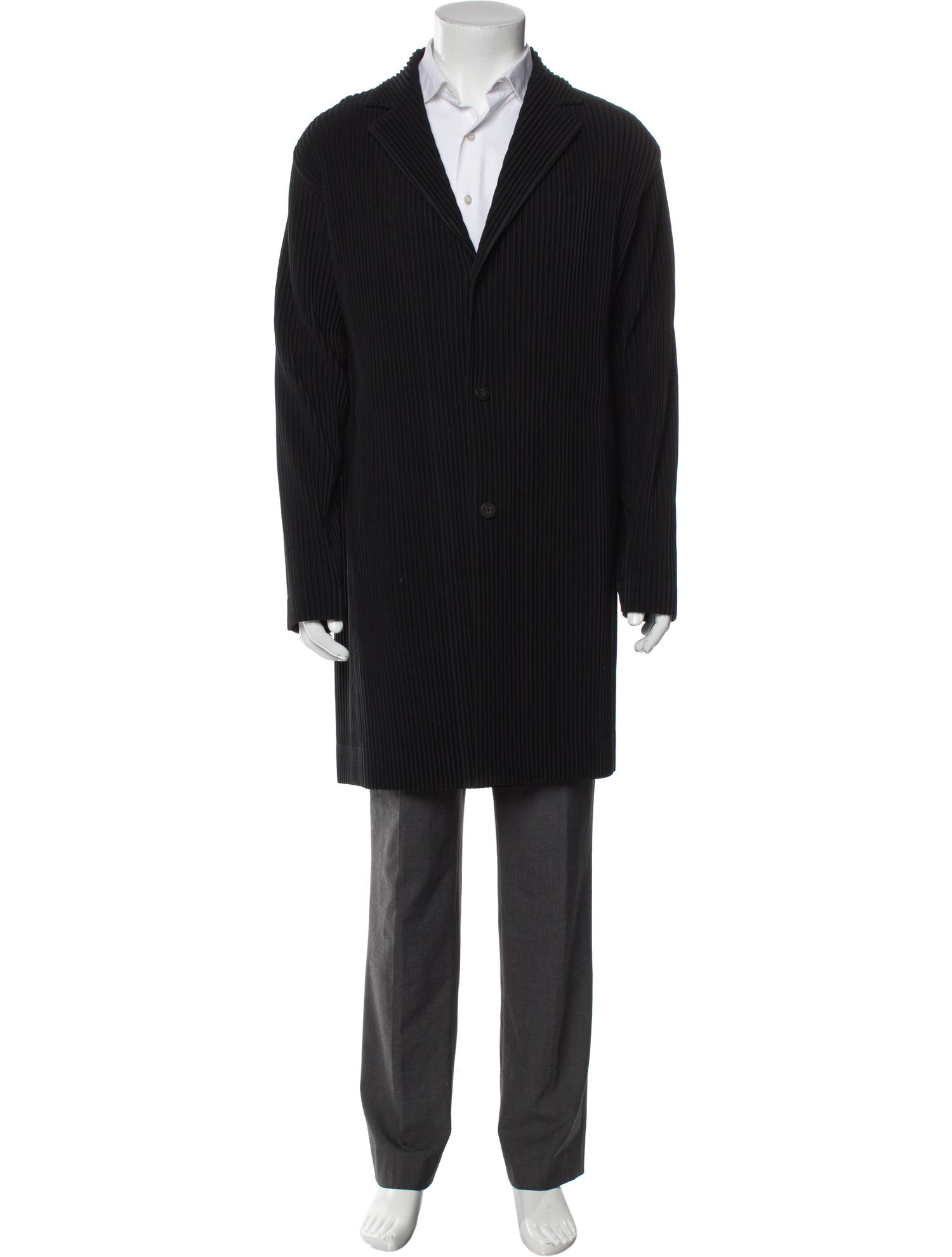 HOMME PLISSÉ ISSEY MIYAKE Striped Overcoat