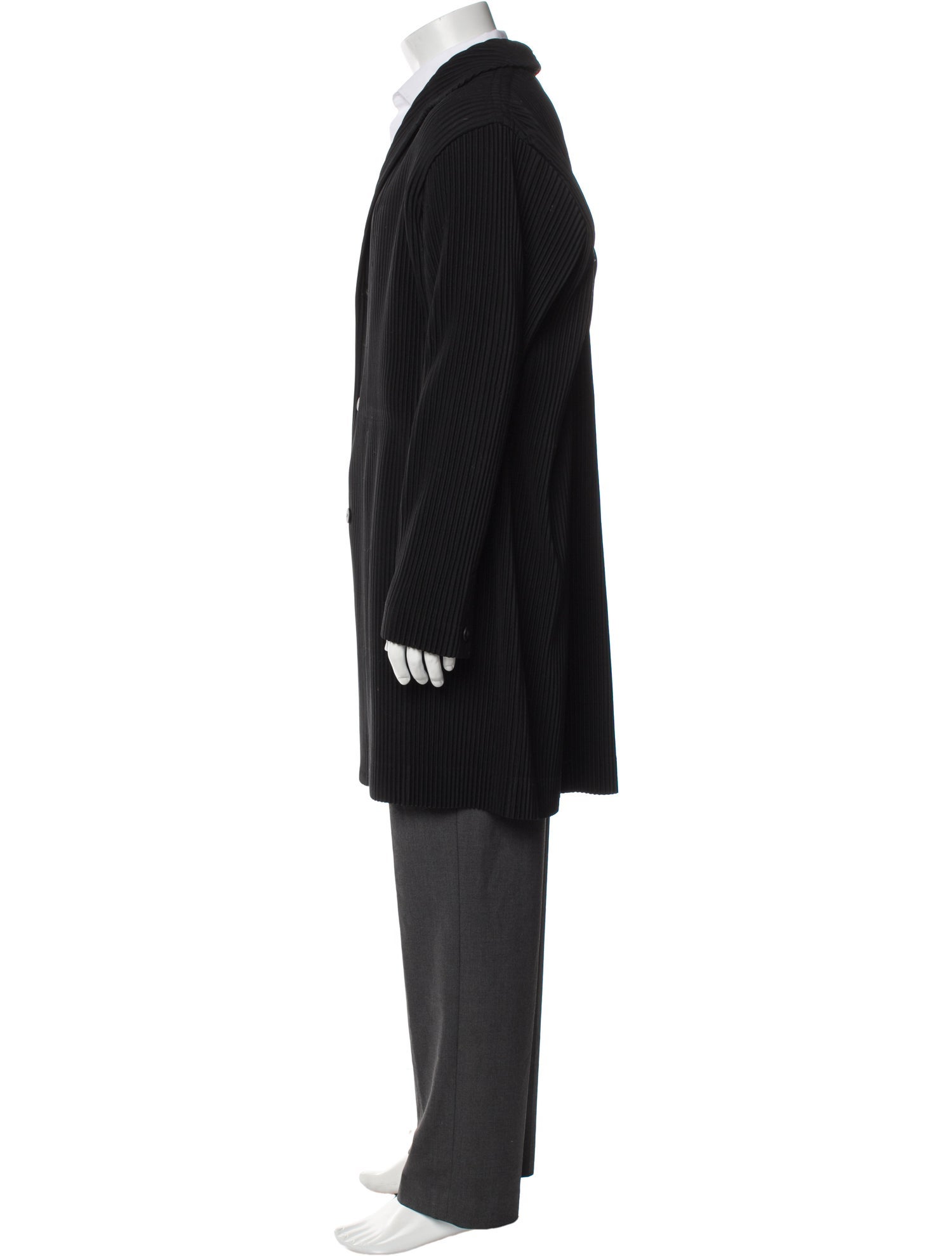 HOMME PLISSÉ ISSEY MIYAKE Striped Overcoat
