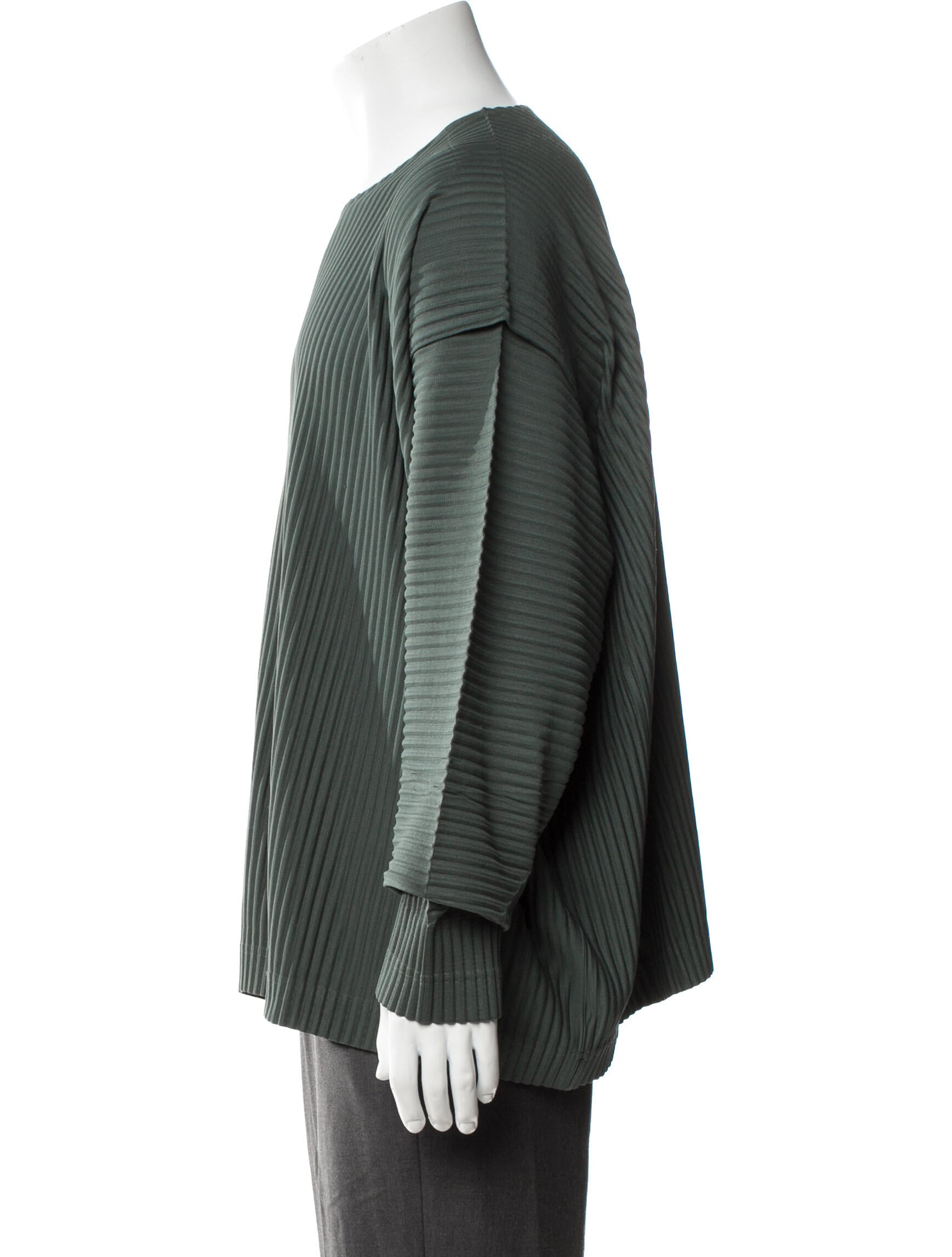 HOMME PLISSÉ ISSEY MIYAKE Striped Crew Neck Pullover