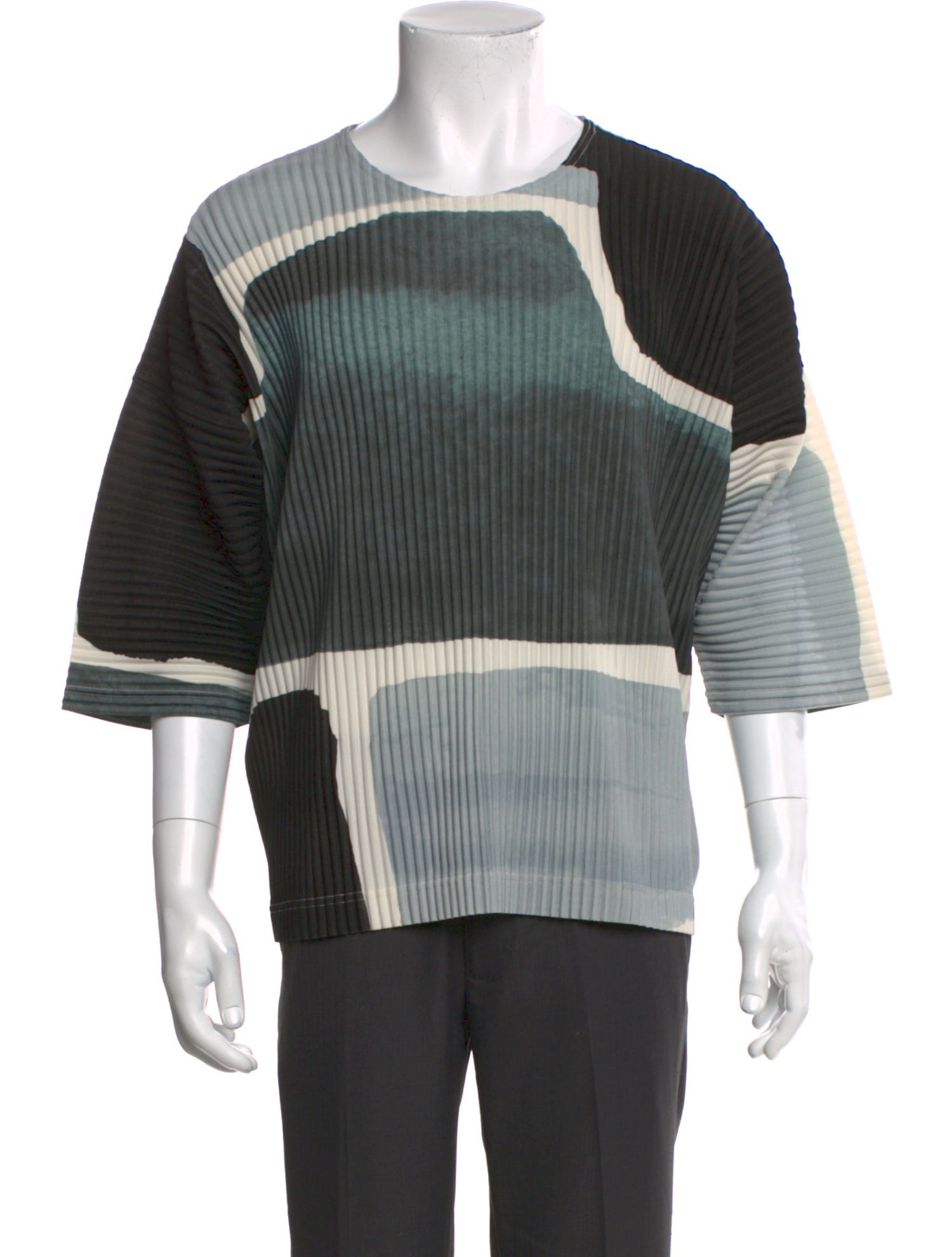 HOMME PLISSÉ ISSEY MIYAKE Striped Short Sleeve Shirt