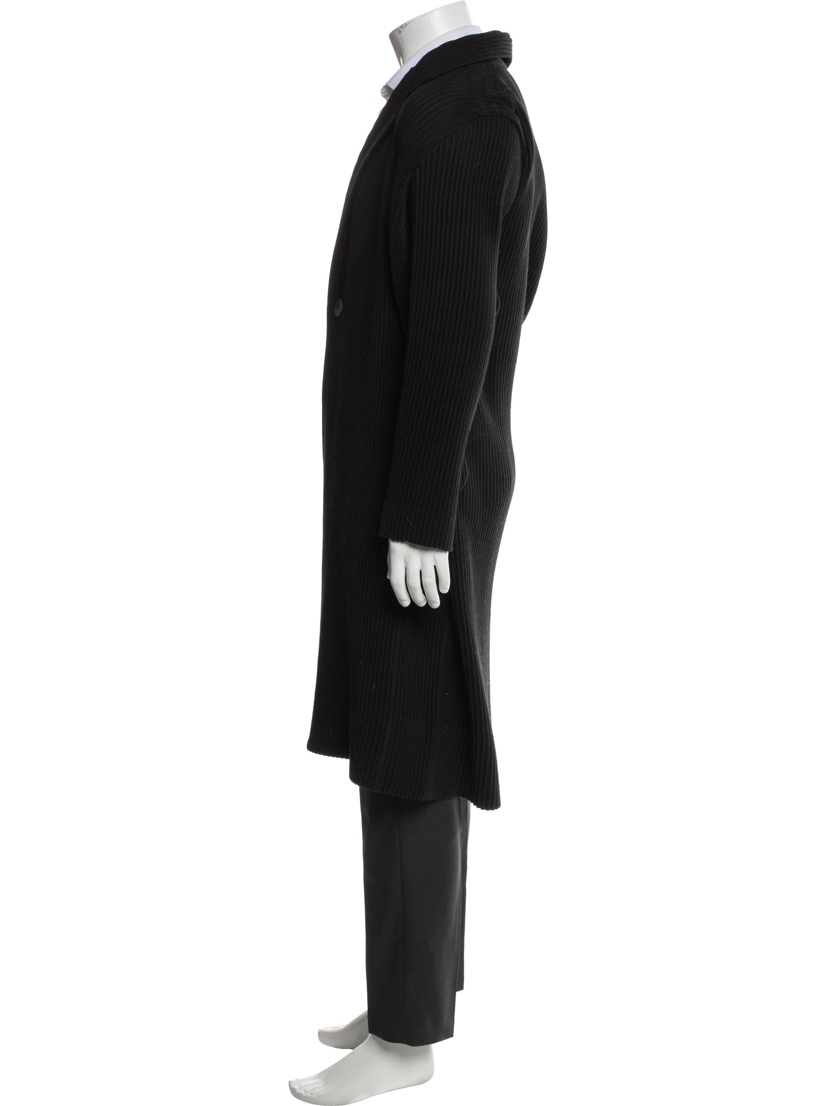 HOMME PLISSÉ ISSEY MIYAKE Overcoat - Black Outerwear, Clothing