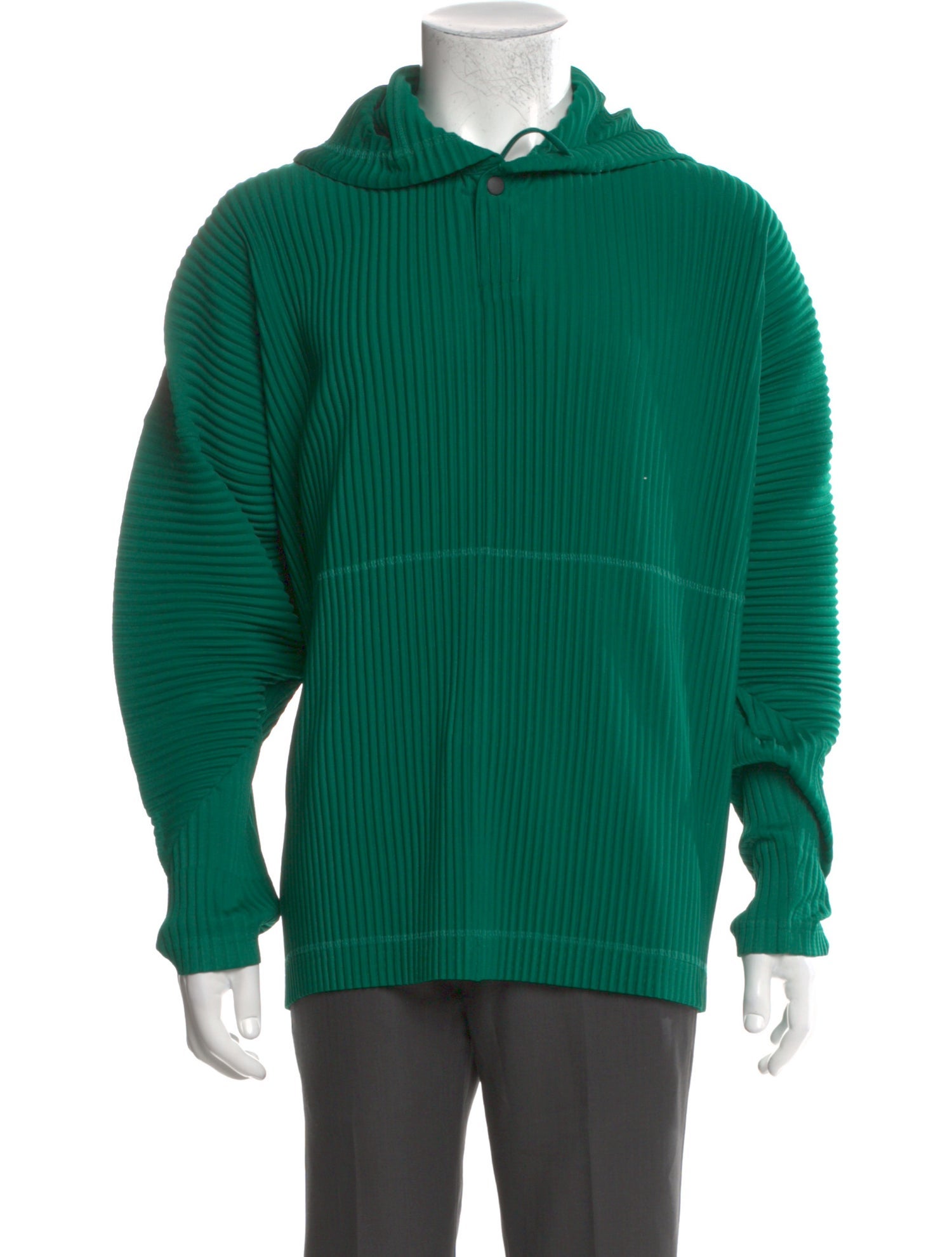 HOMME PLISSÉ ISSEY MIYAKE V-Neck Long Sleeve Hoodie