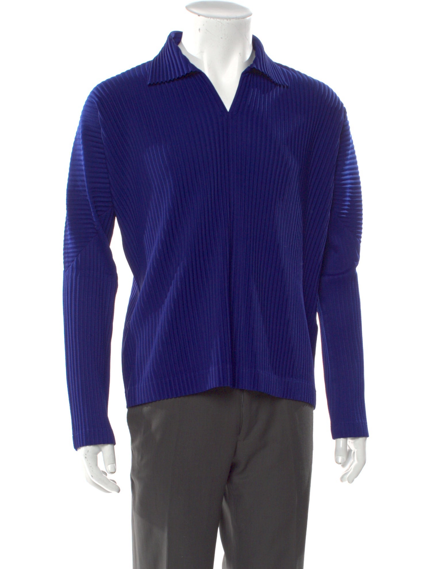 HOMME PLISSÉ ISSEY MIYAKE Mock Neck Long Sleeve Polo Sweater