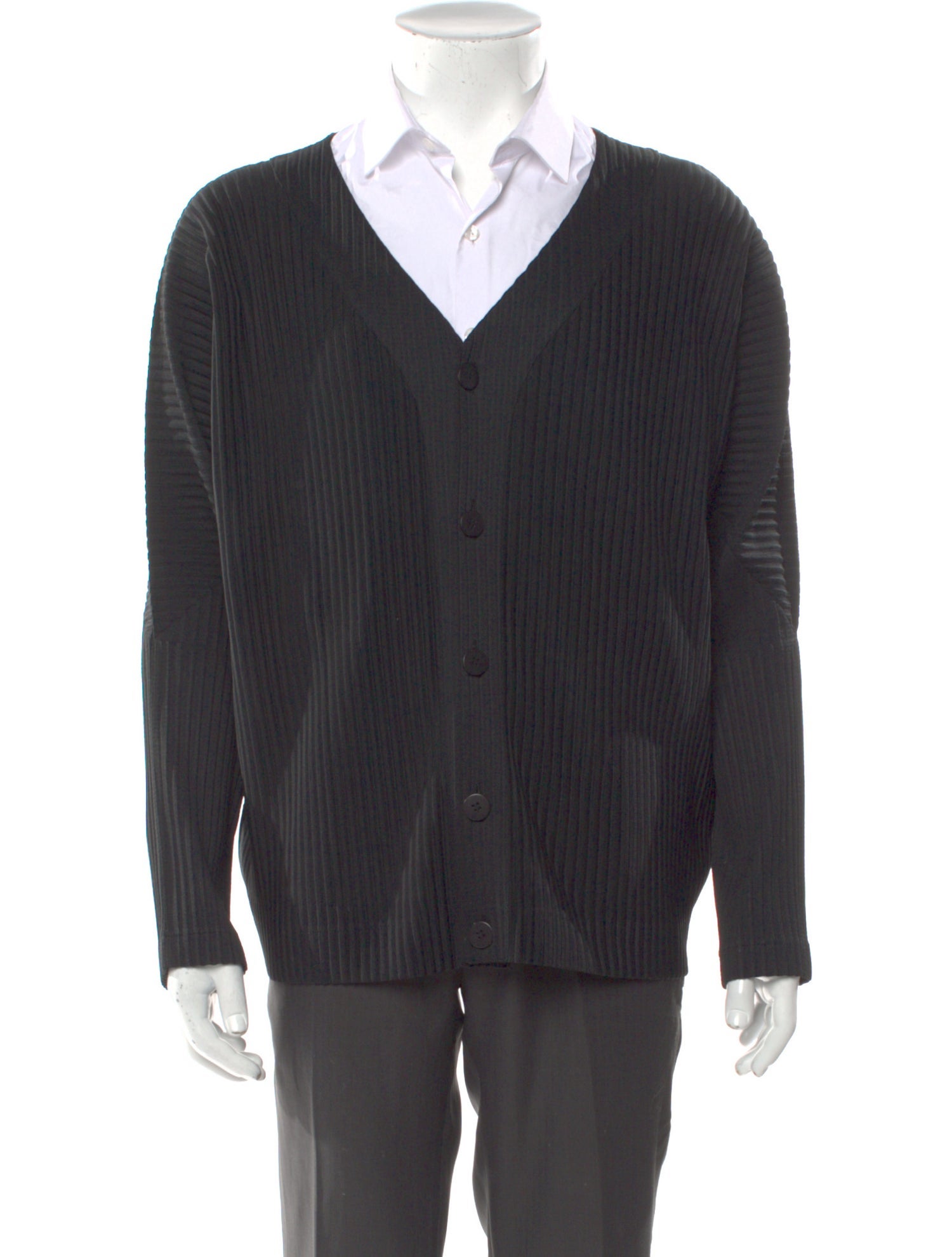 HOMME PLISSÉ ISSEY MIYAKE V-Neck Long Sleeve Cardigan