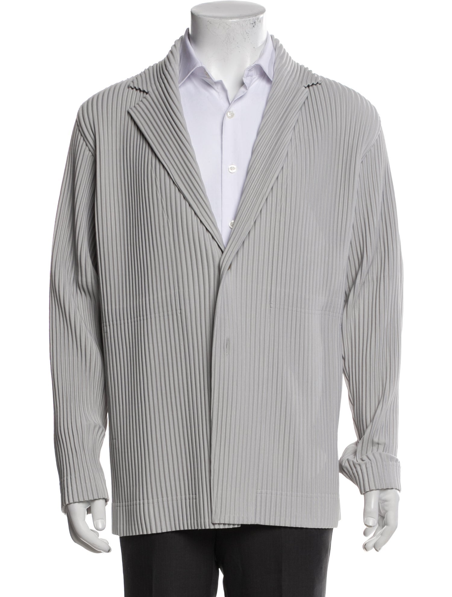 HOMME PLISSÉ ISSEY MIYAKE Striped V-Neck Cardigan w/ Tags