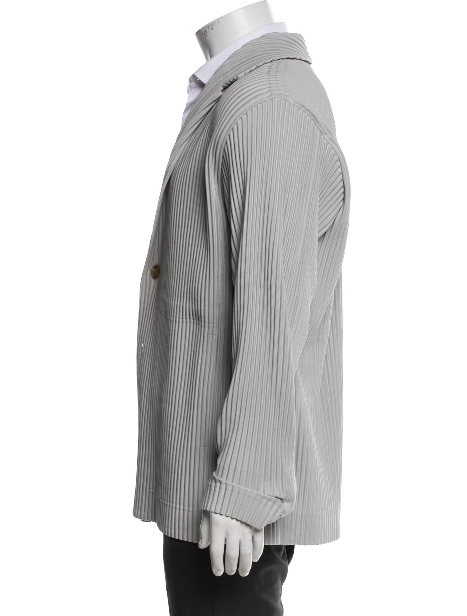 HOMME PLISSÉ ISSEY MIYAKE Striped V-Neck Cardigan w/ Tags