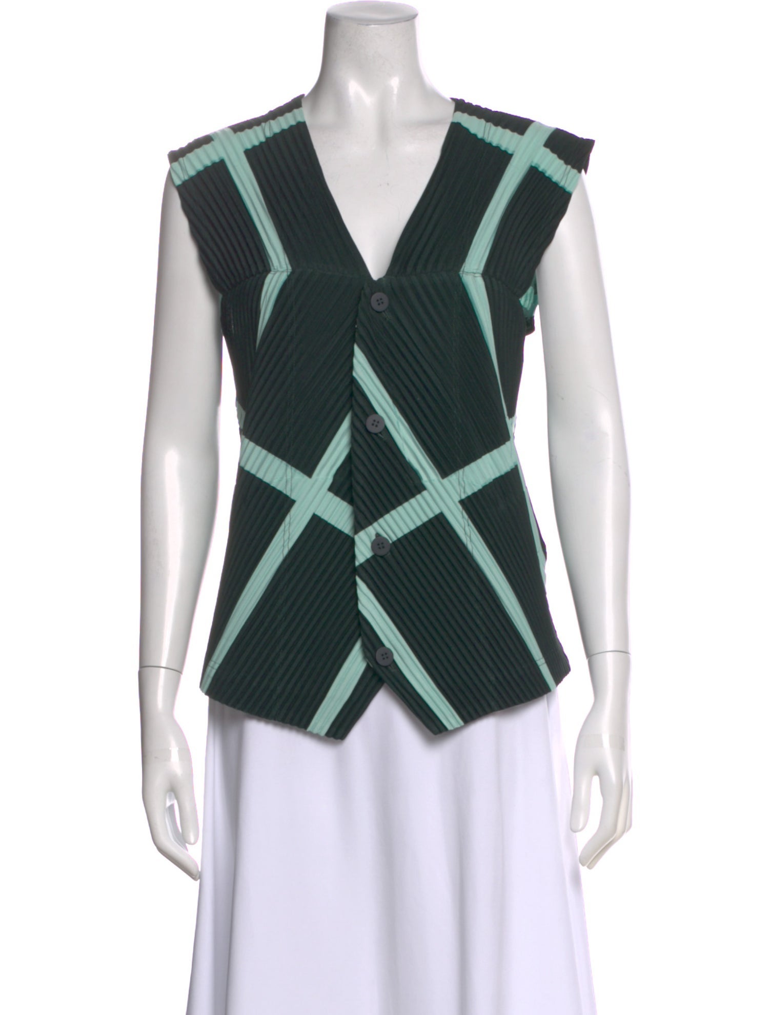 HOMME PLISSÉ ISSEY MIYAKE Colorblock Pattern Vest
