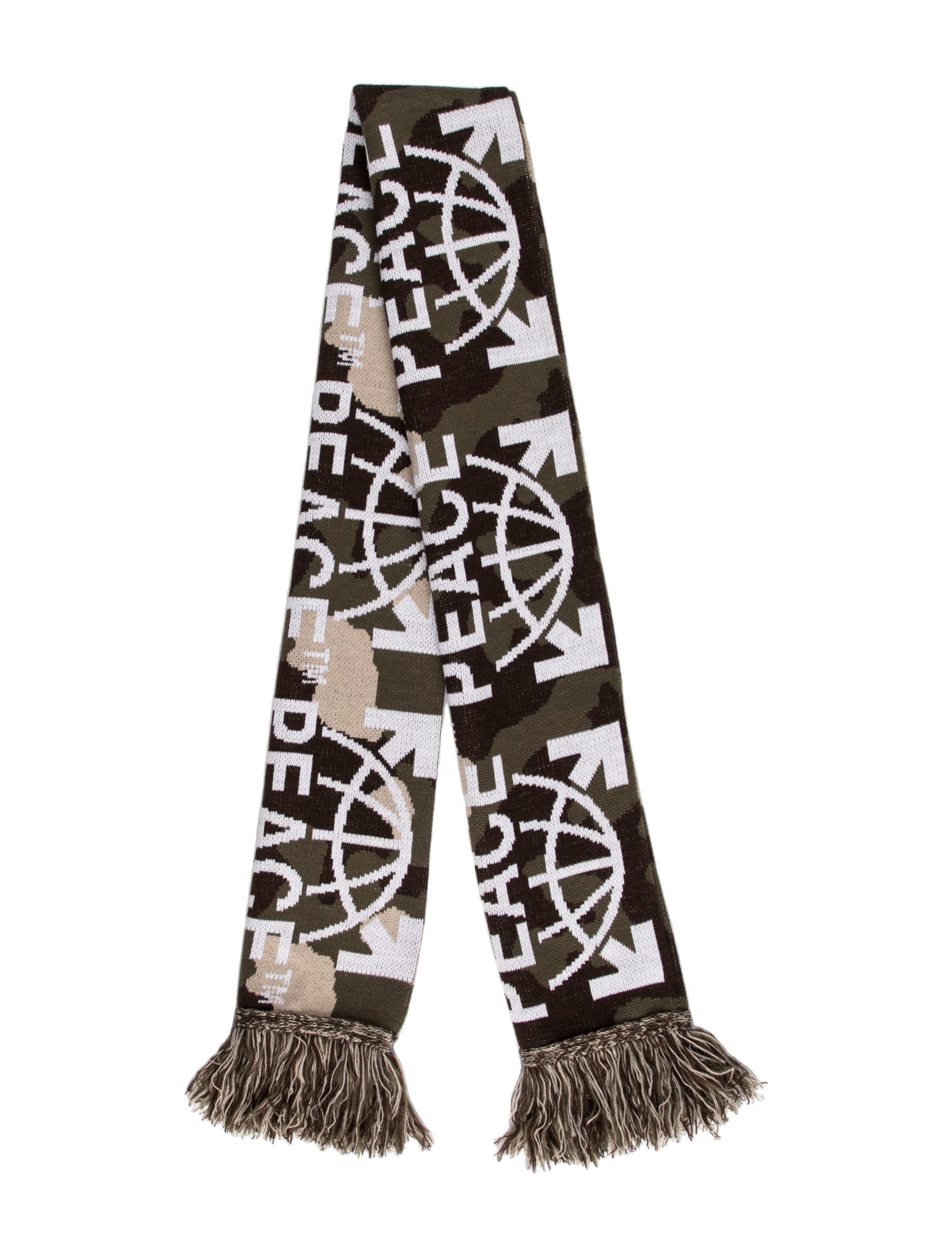 Off-White Camouflage Print 'Peace' 2018 Scarf