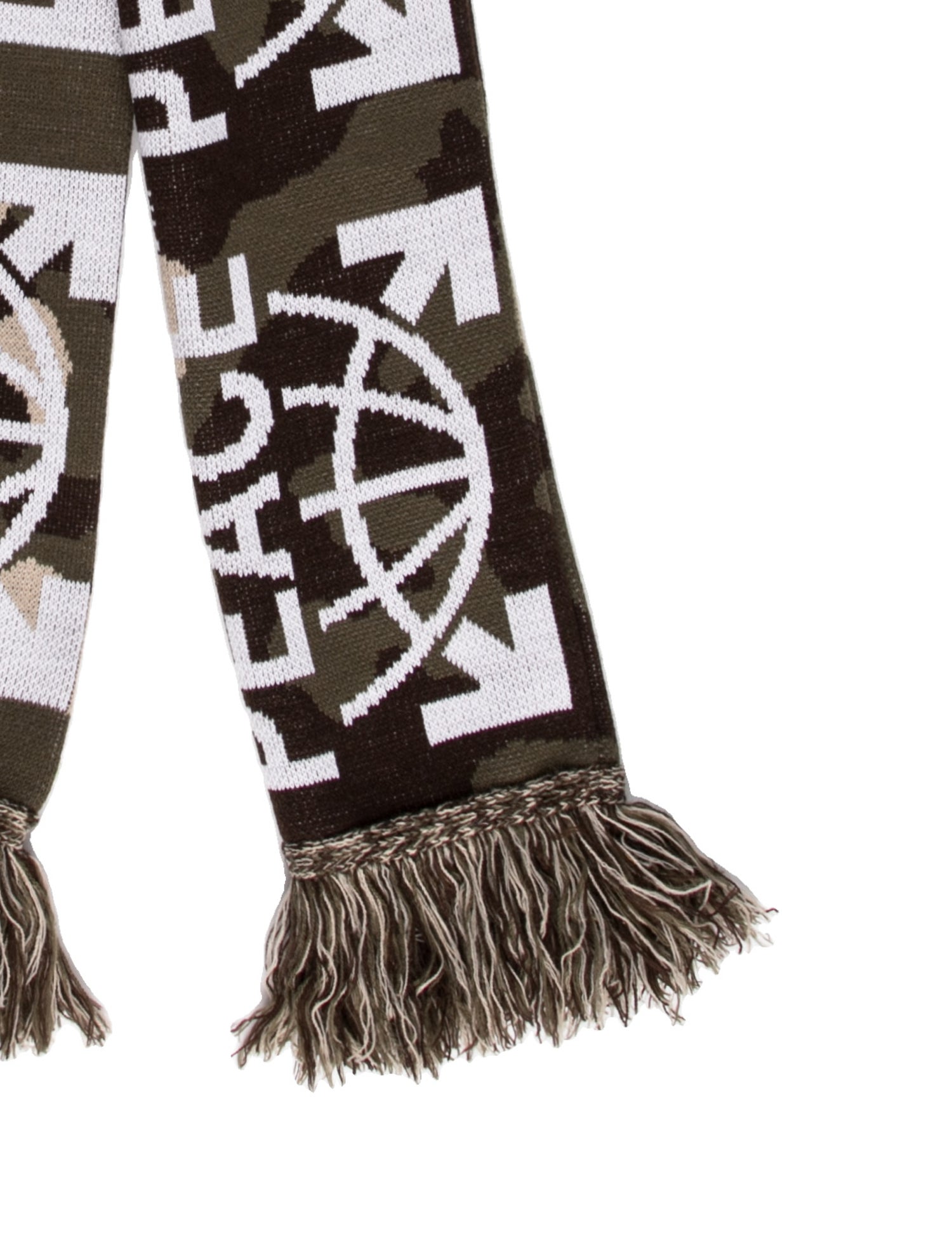 Off-White Camouflage Print 'Peace' 2018 Scarf