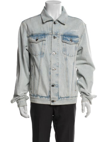 Pre-owned Heron Preston Diagonals Denim Jacket In Blue