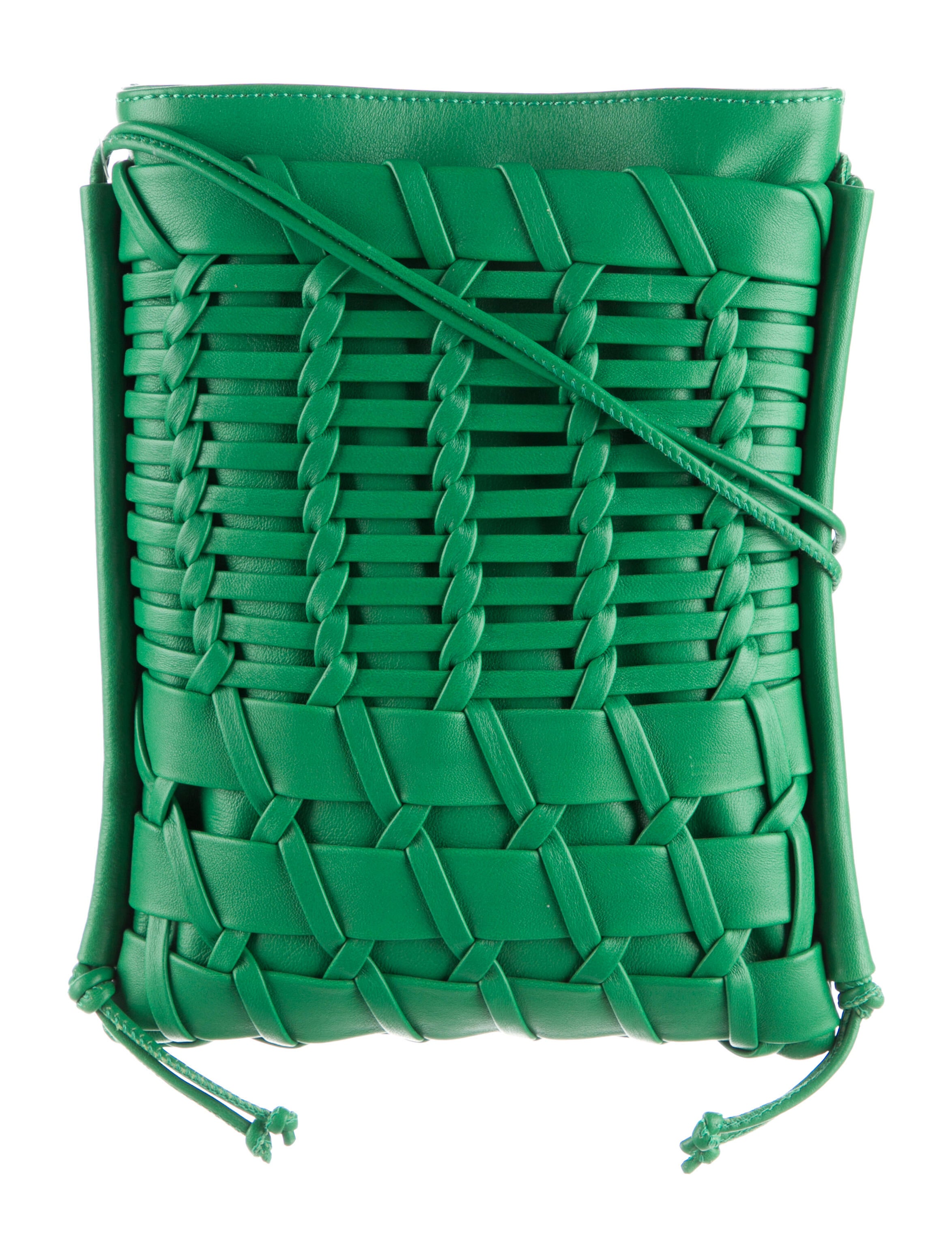 Hereu Leather Woven Crossbody Bag Green Crossbody Bags, Handbags