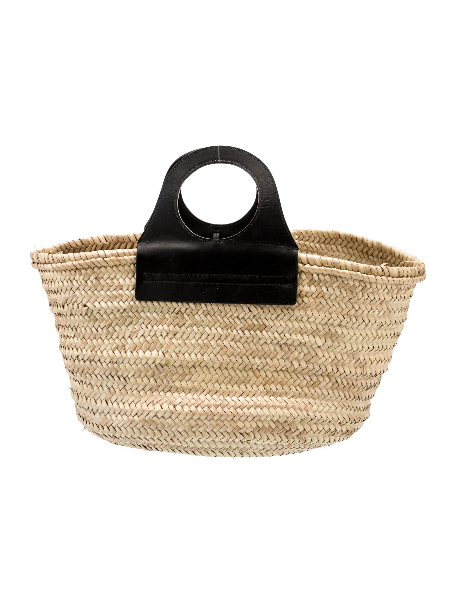 Charlotte Olympia Straw LeatherTrimmed Tote Neutrals Totes, Handbags