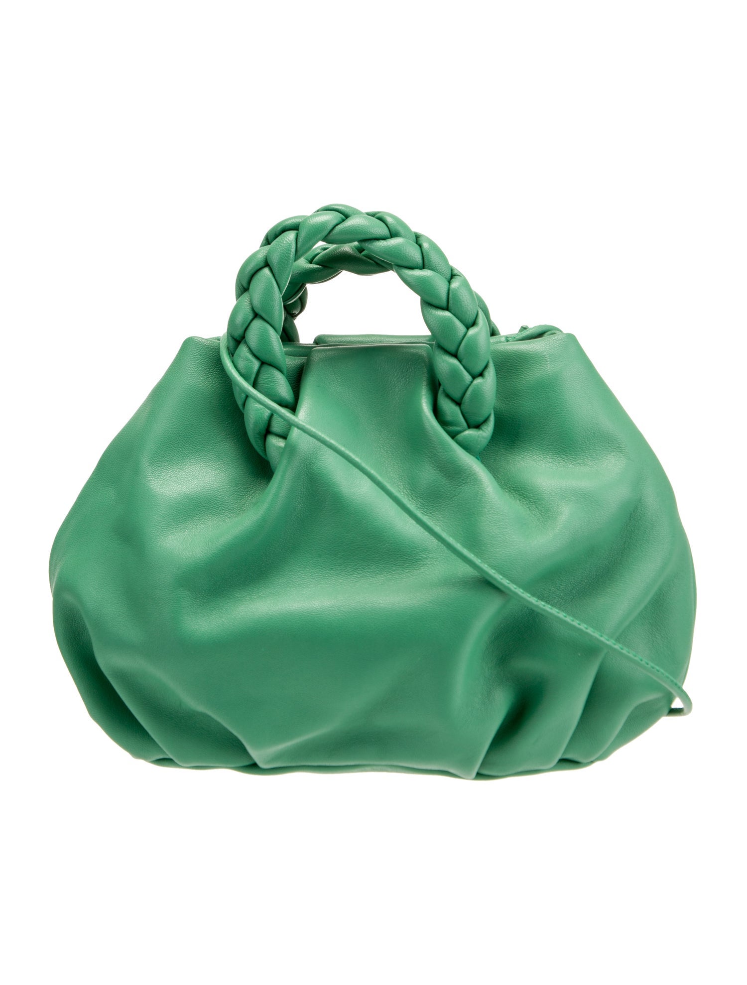 Hereu Leather Top Handle Bag Green Handle Bags, Handbags WHREU21723