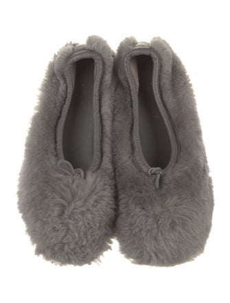 Hereu Shearling Bow Accents Flats