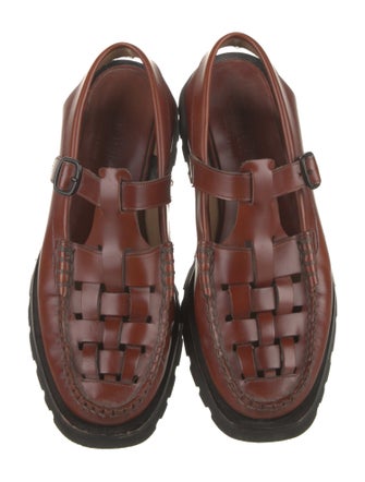 Hereu Leather Whipstitch Trim Slingback Sandals