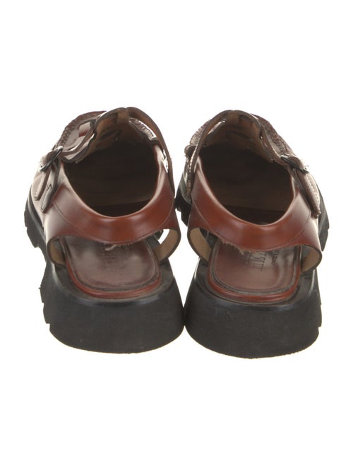 Hereu Leather Whipstitch Trim Slingback Sandals