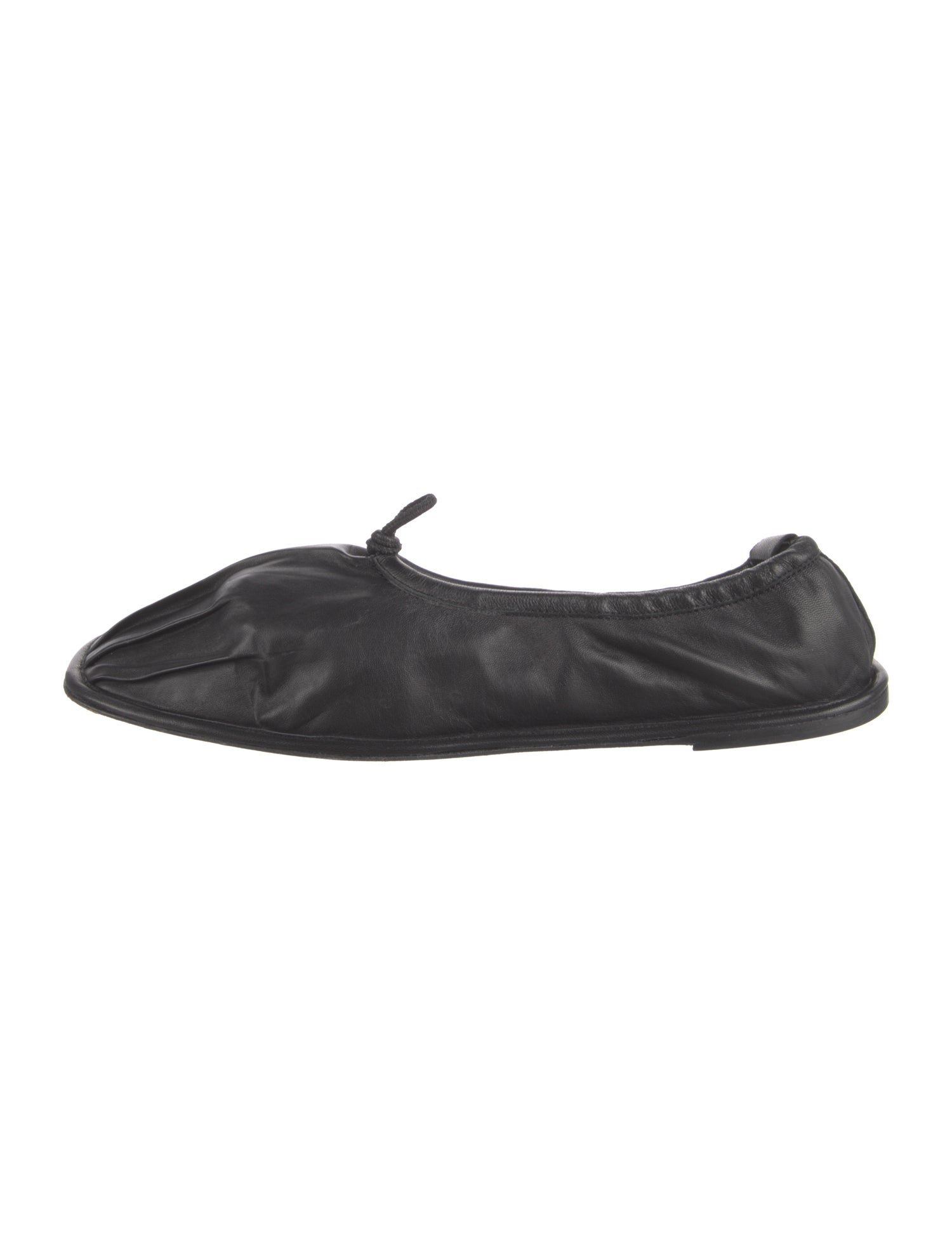 Hereu Leather Pleated Accents Ballet Flats