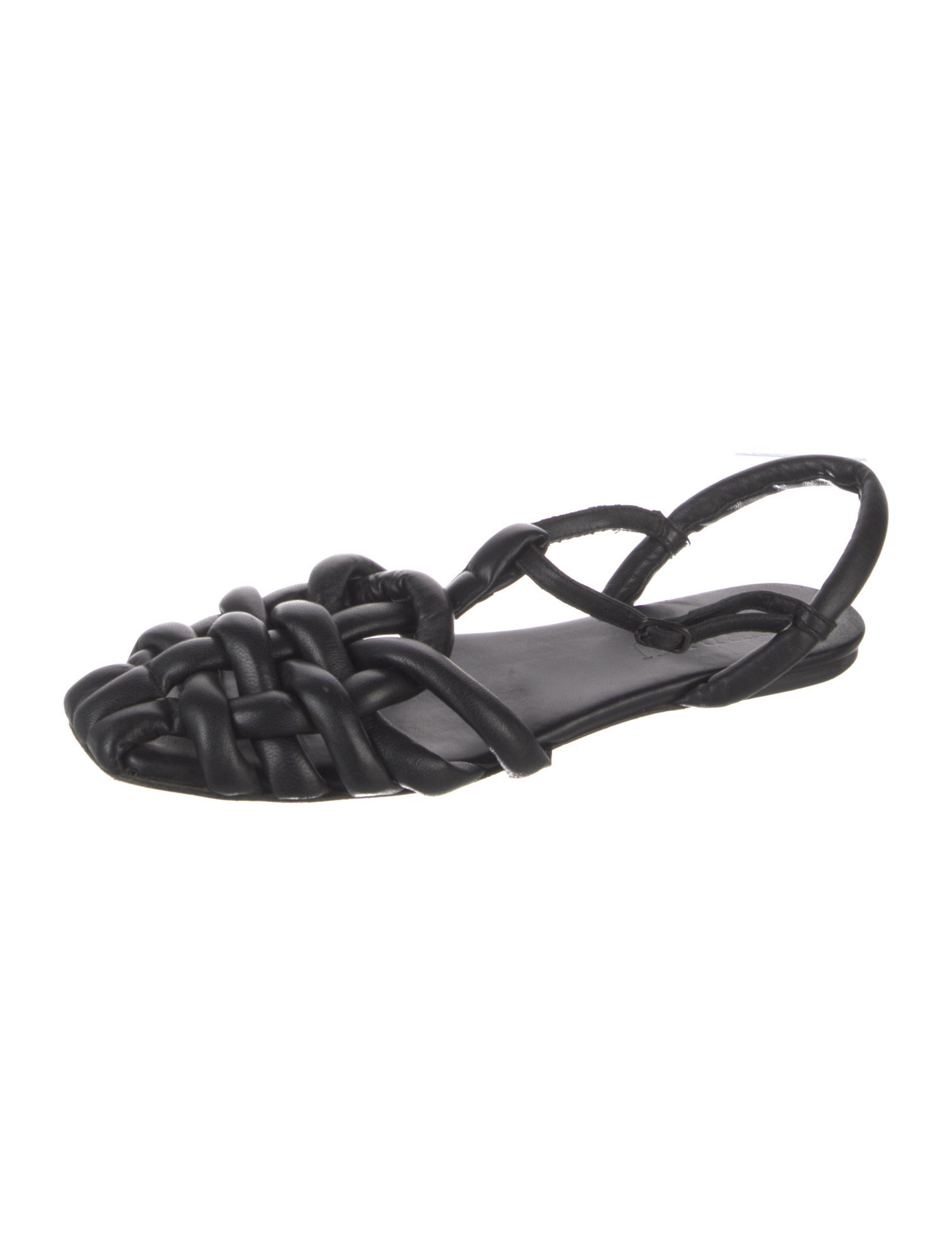 Hereu Leather Braided Accents Slingback Flats