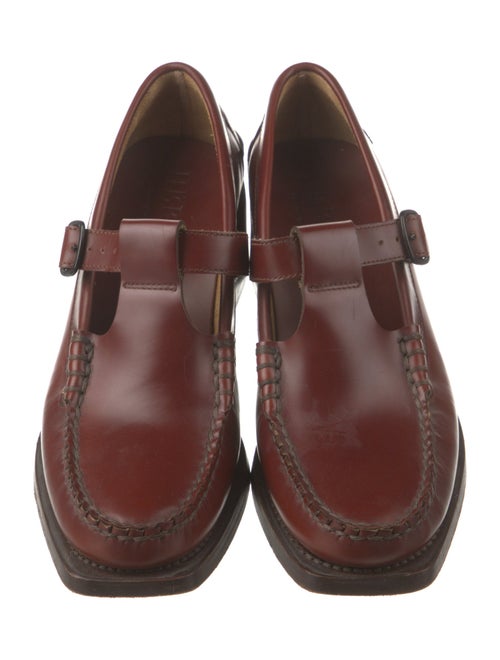 Hereu Leather Whipstitch Trim Loafers