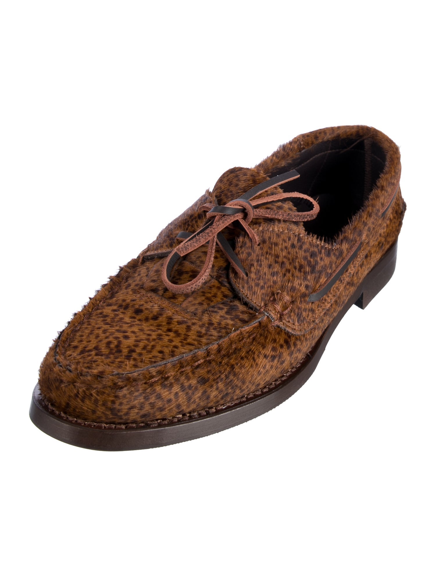 Hereu Ponyhair Animal Print Moccasins