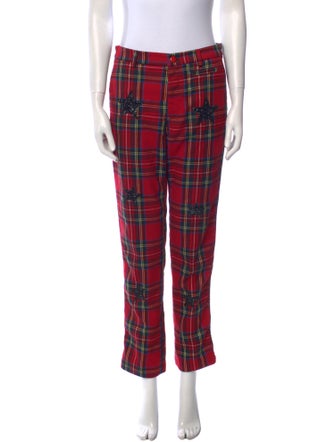 History Repeats Plaid Print Straight Leg Pants