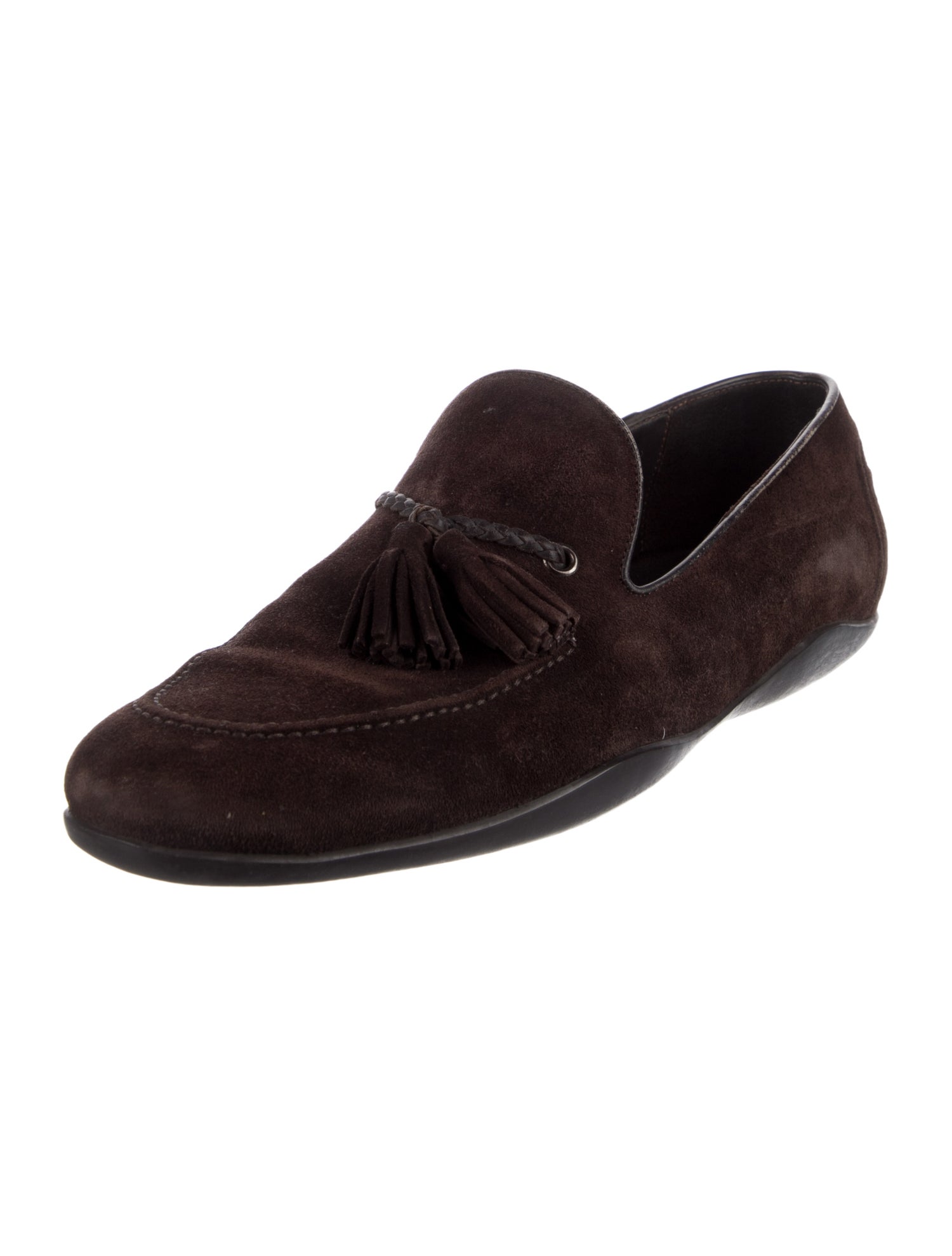 Harrys of London Suede Tassel Accents Dress Loafers