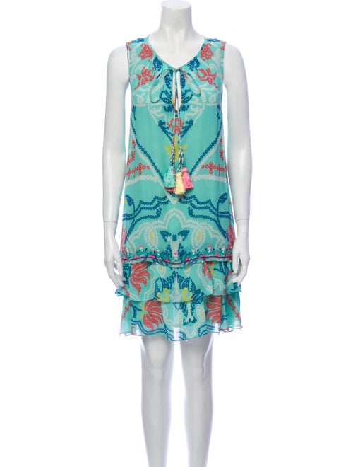 Hemanta & Nandita Silk Mini Dress Green