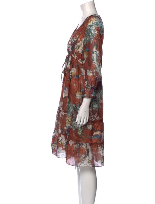Hemanta & Nandita Floral Print Knee-Length Dress