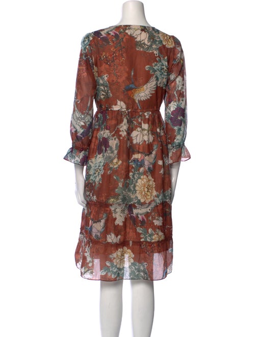 Hemanta & Nandita Floral Print Knee-Length Dress
