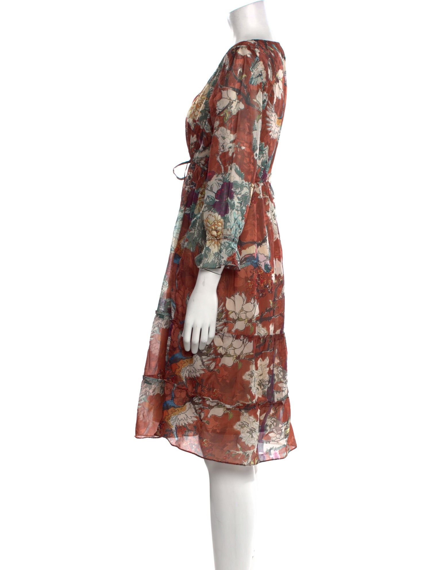 Hemanta & Nandita Floral Print Knee-Length Dress