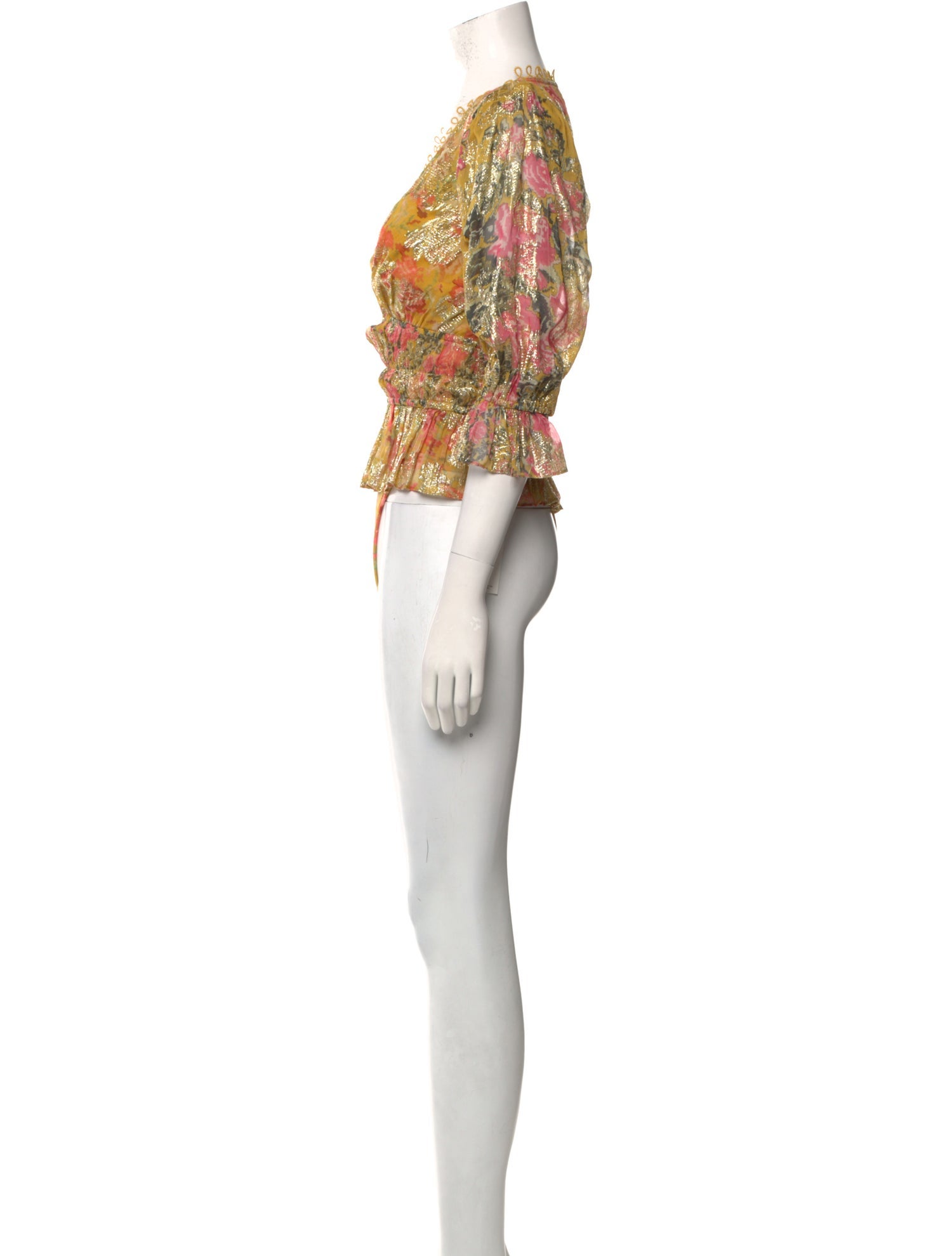 Hemanta & Nandita Floral Print V-Neck Bodysuit