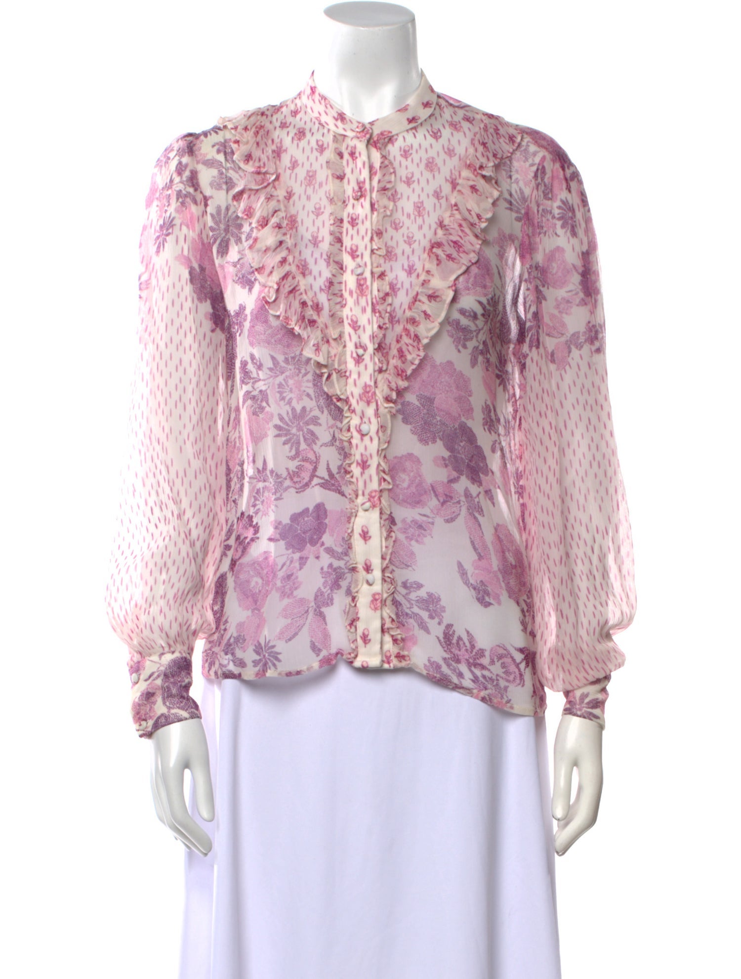 Hemanta & Nandita Floral Print Mock Neck Blouse