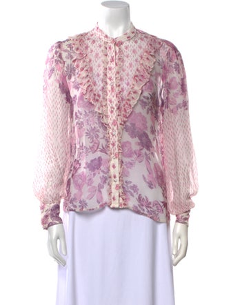 Hemanta & Nandita Floral Print Mock Neck Blouse