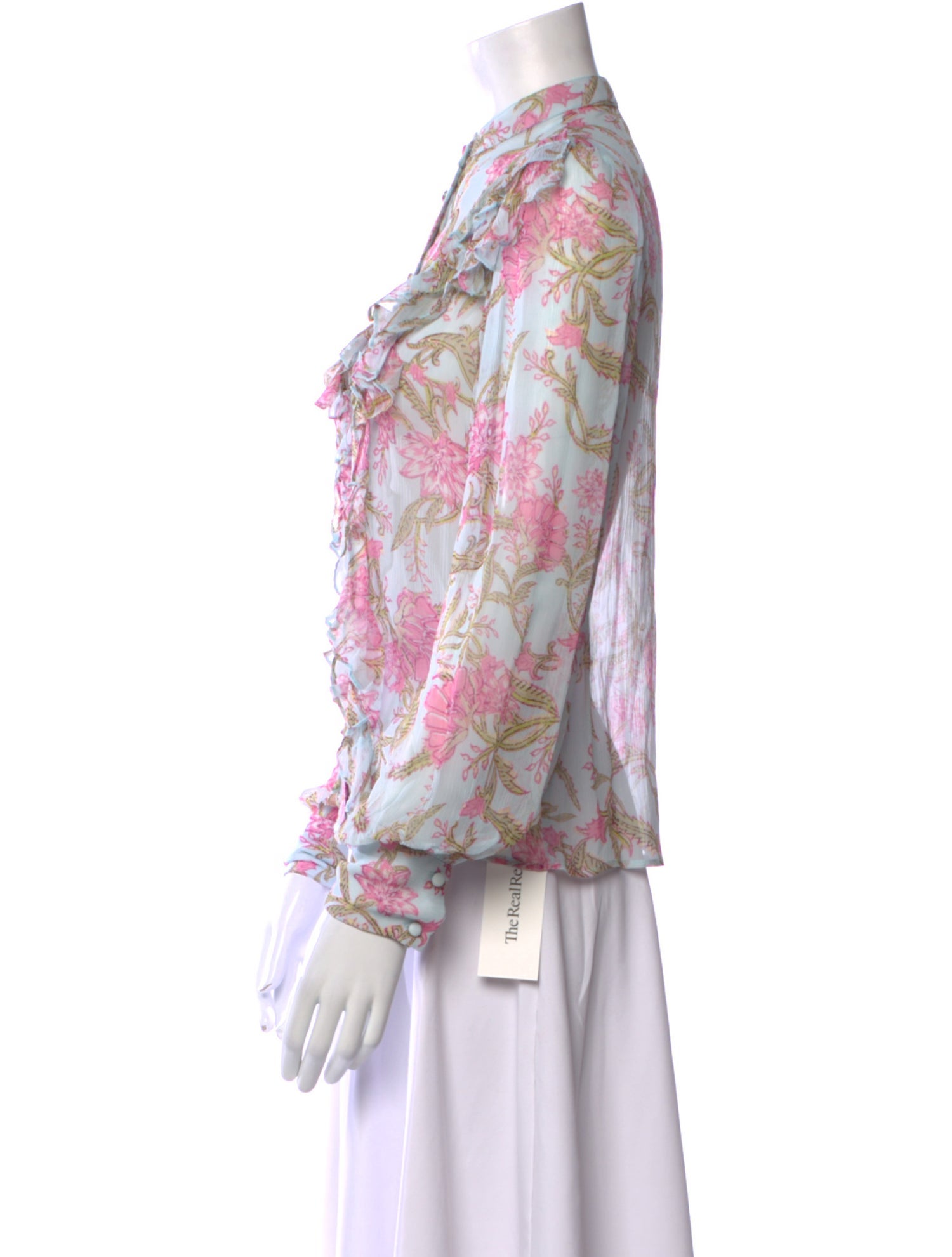 Hemanta & Nandita Floral Print Mock Neck Blouse