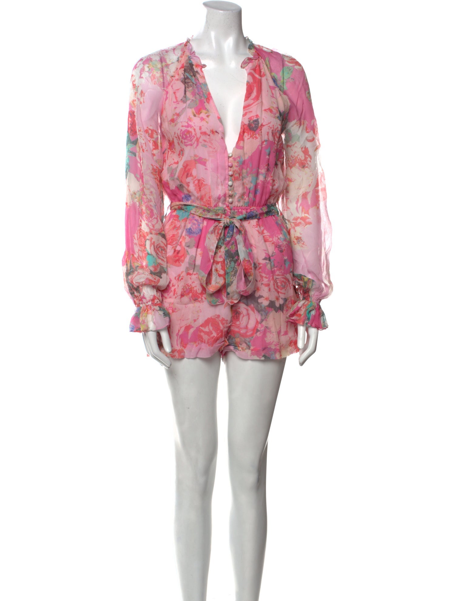 Hemanta & Nandita Floral Print V-Neck Romper
