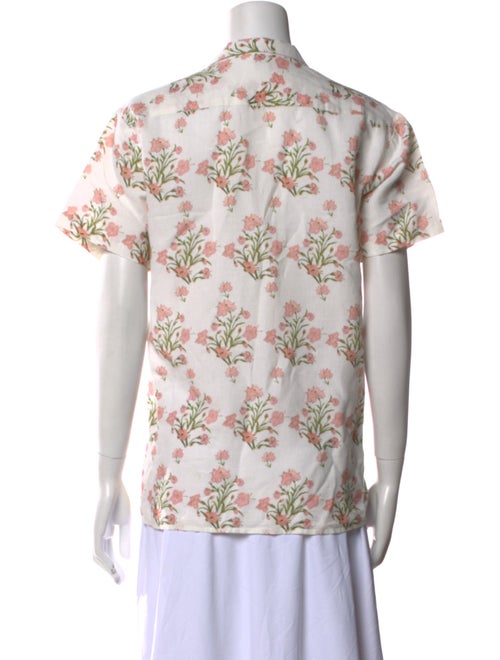 Hemanta & Nandita Floral Print V-Neck Button-Up Top
