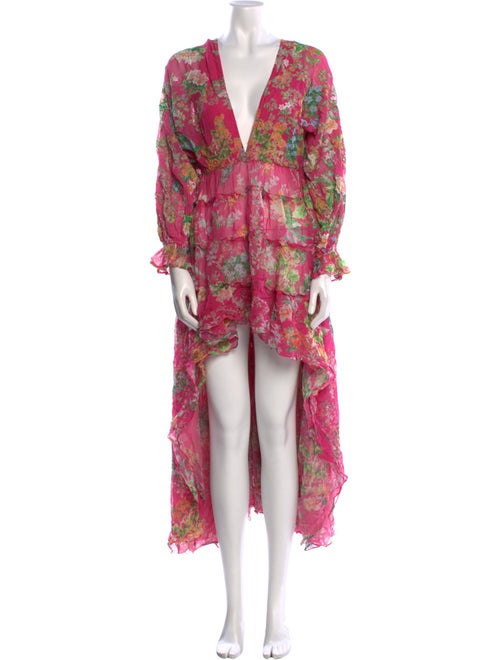 Hemanta & Nandita Floral Print Midi Length Dress