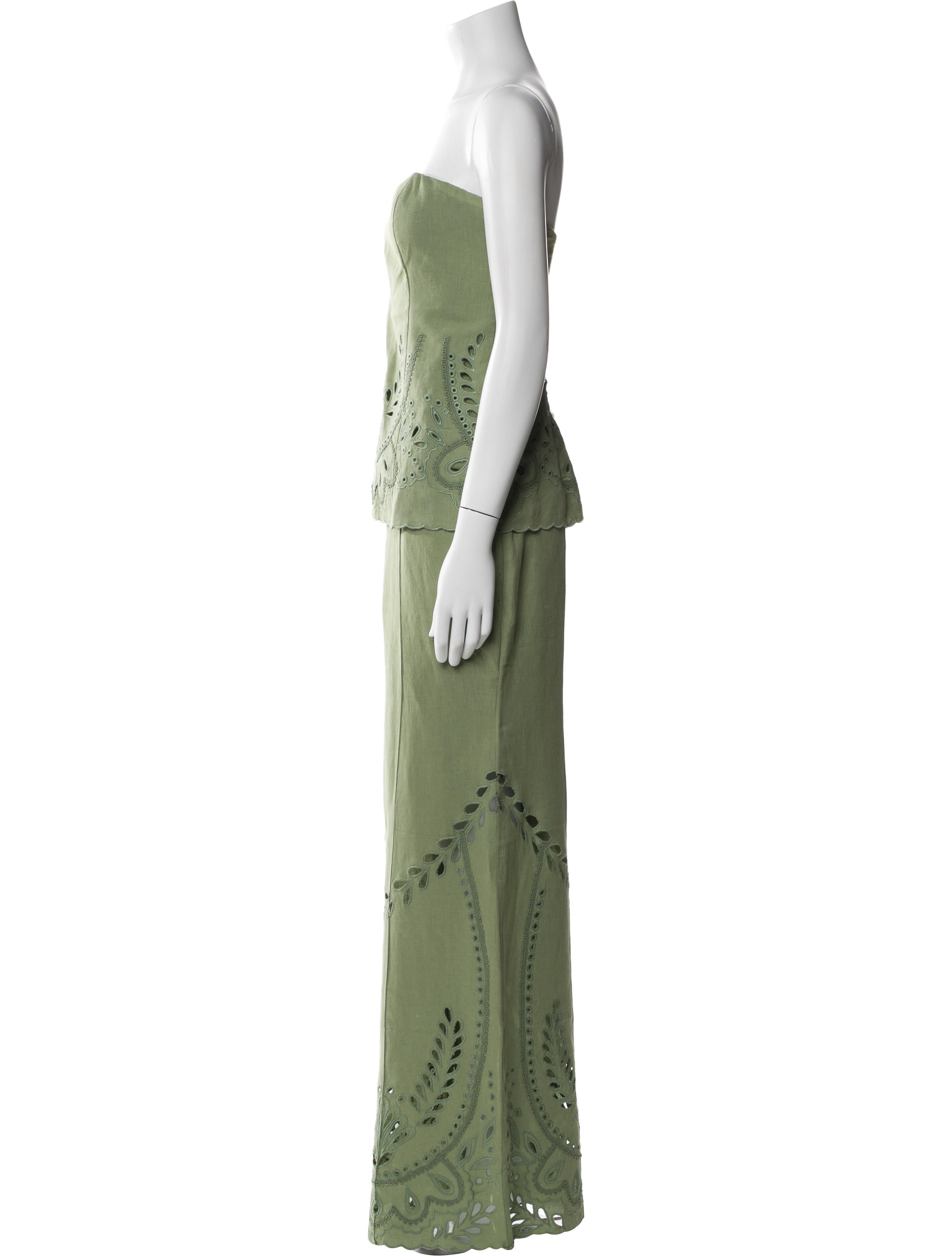 Hemanta & Nandita Linen Embroidered Accent Pant Set
