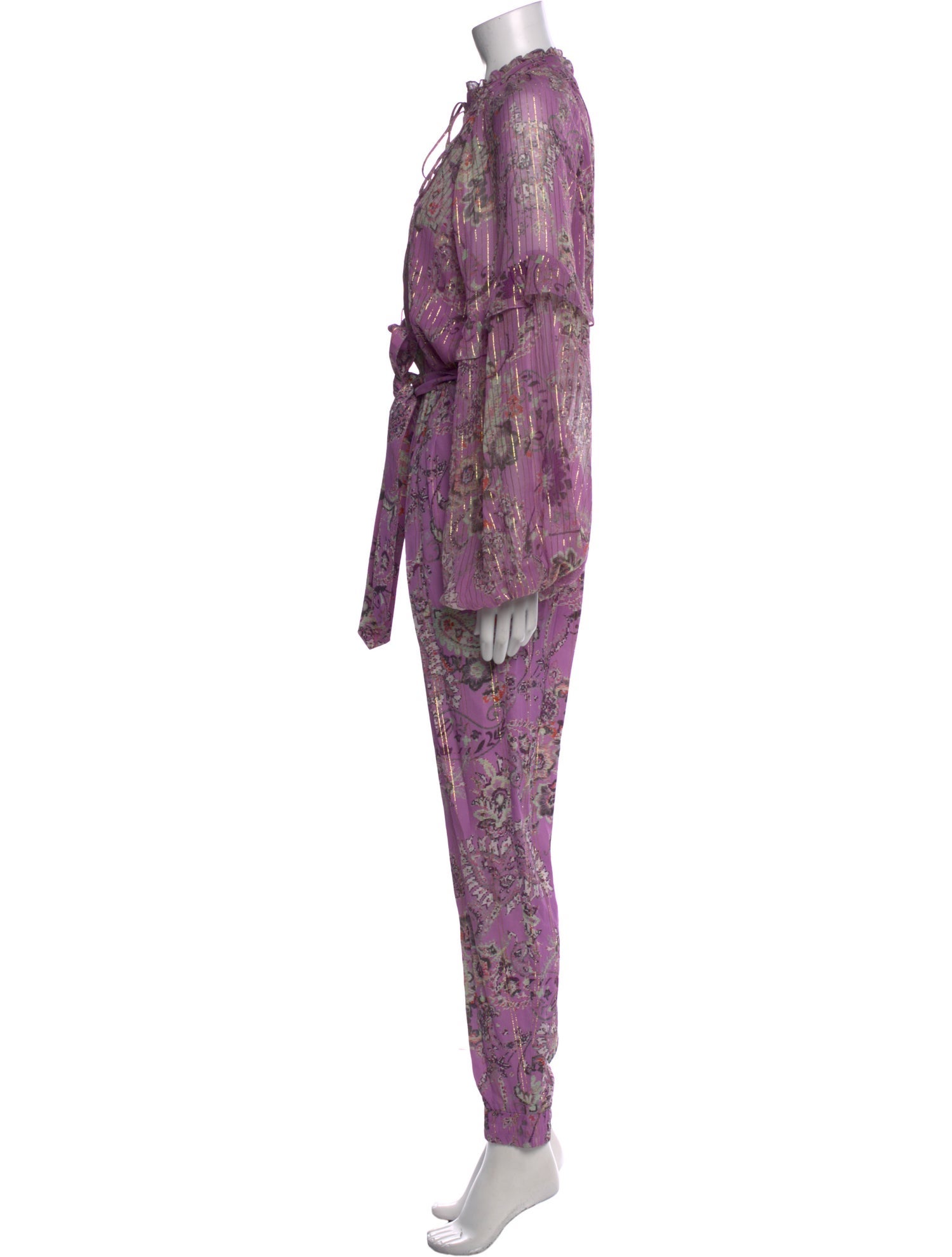 Hemanta & Nandita Floral Print Tie Neck Jumpsuit