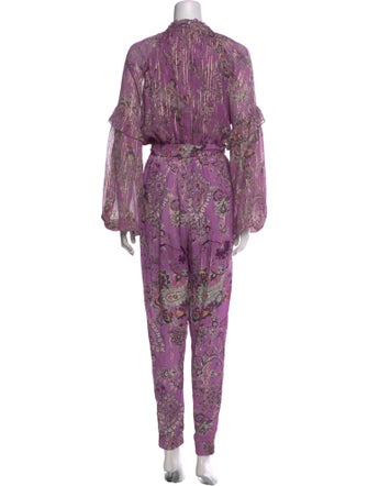 Hemanta & Nandita Floral Print Tie Neck Jumpsuit